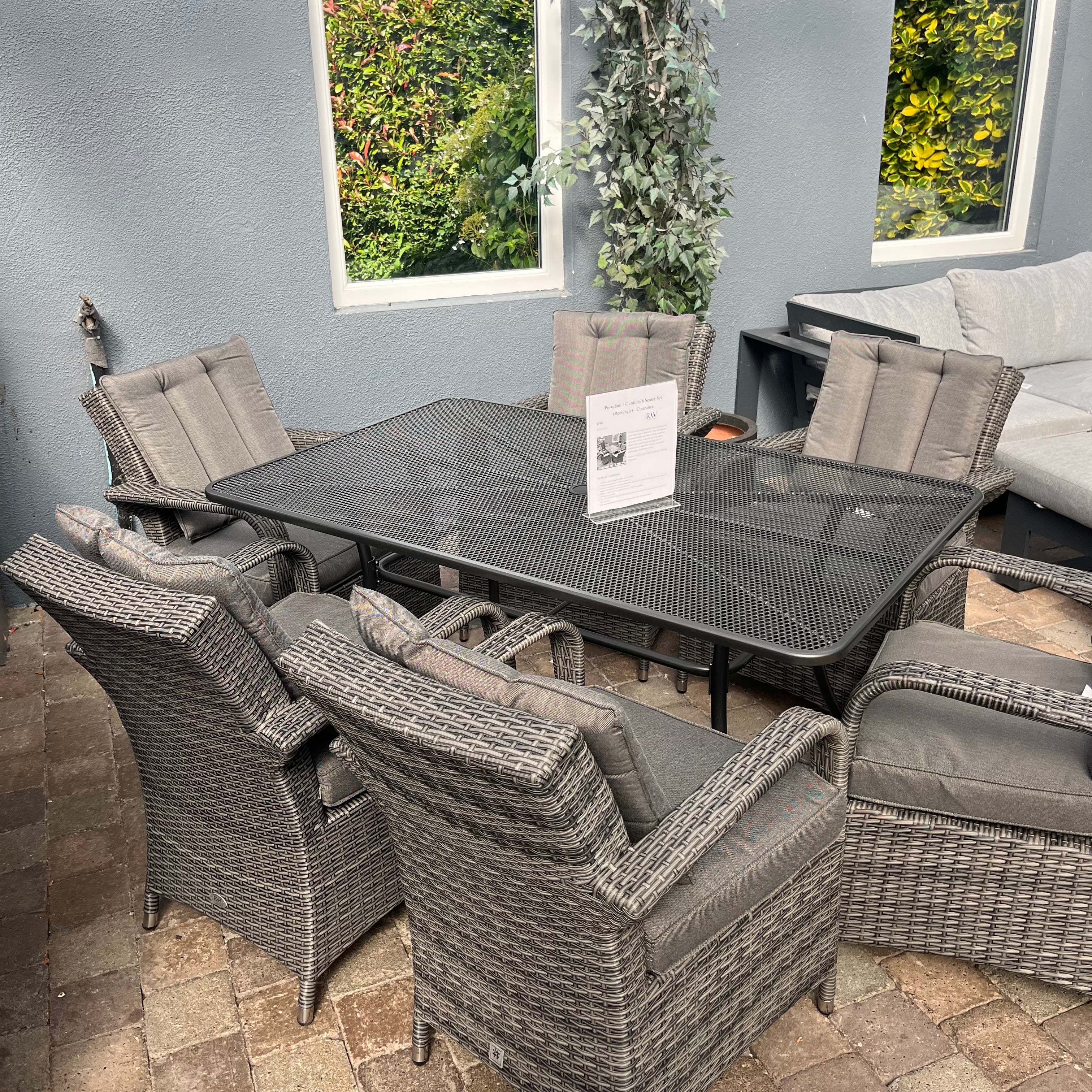 Portofino / Gardinia 6 Seater Set (Rectangle) - Clearance