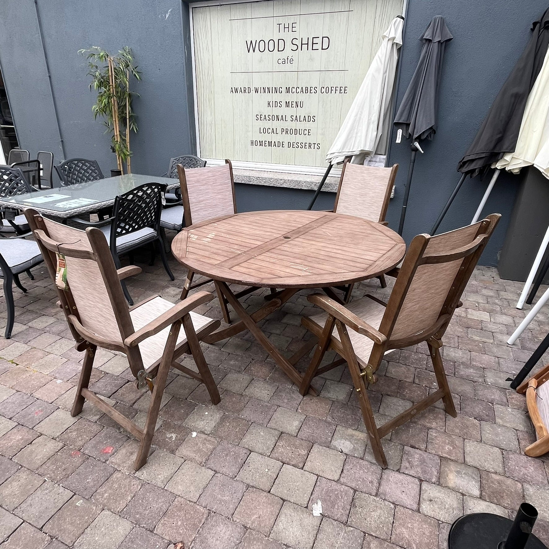 4 Seater Set with Wooden Table - Clearance
