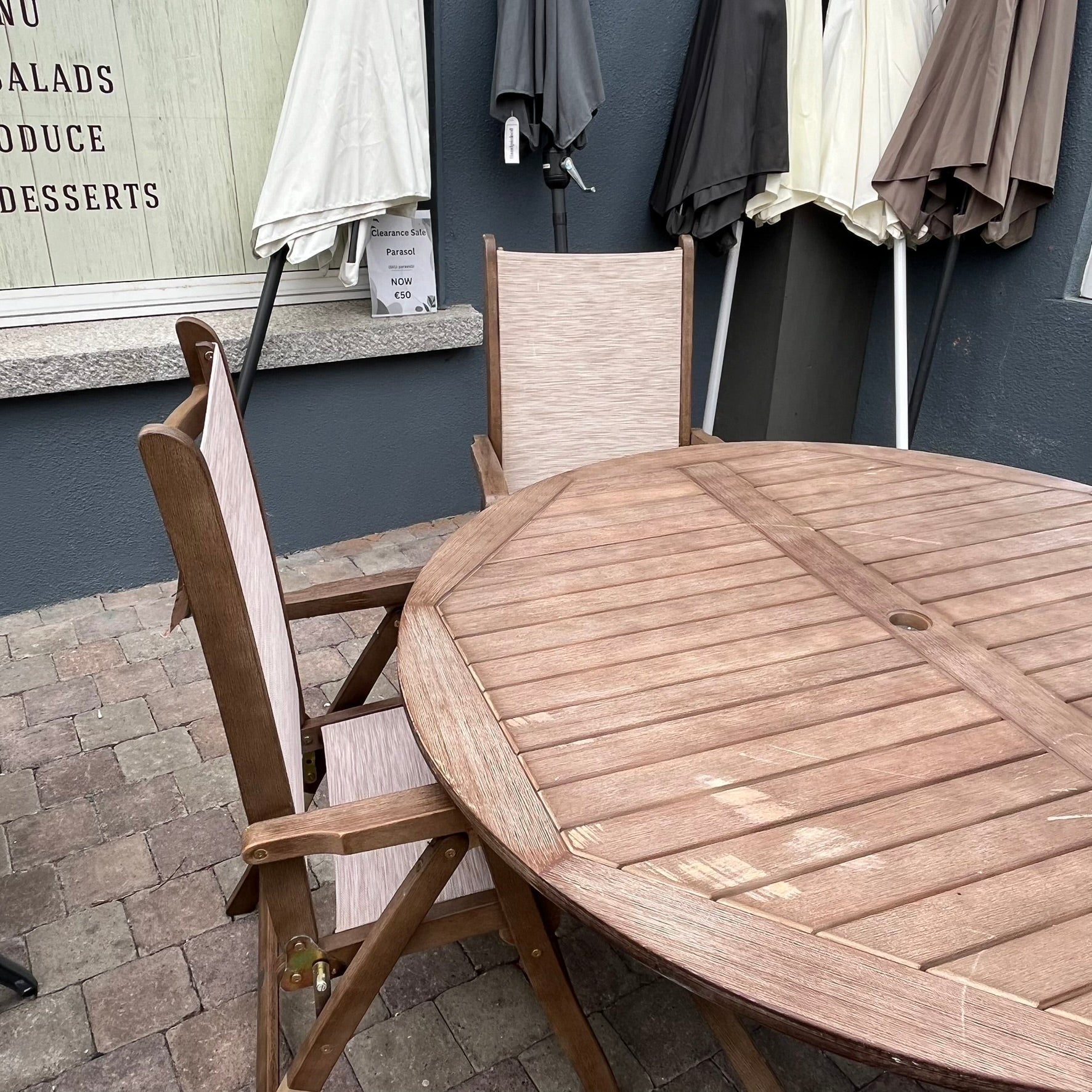 4 Seater Set with Wooden Table - Clearance