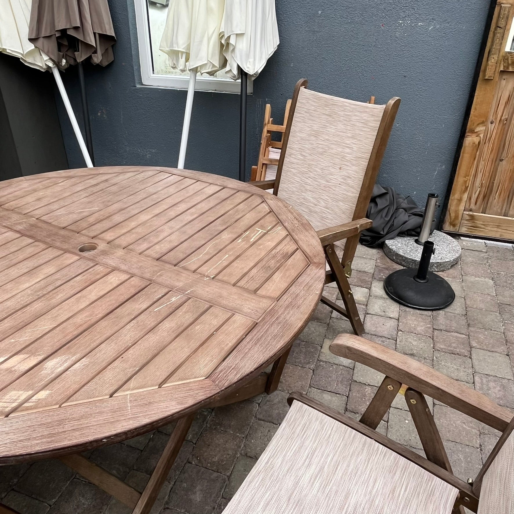 4 Seater Set with Wooden Table - Clearance