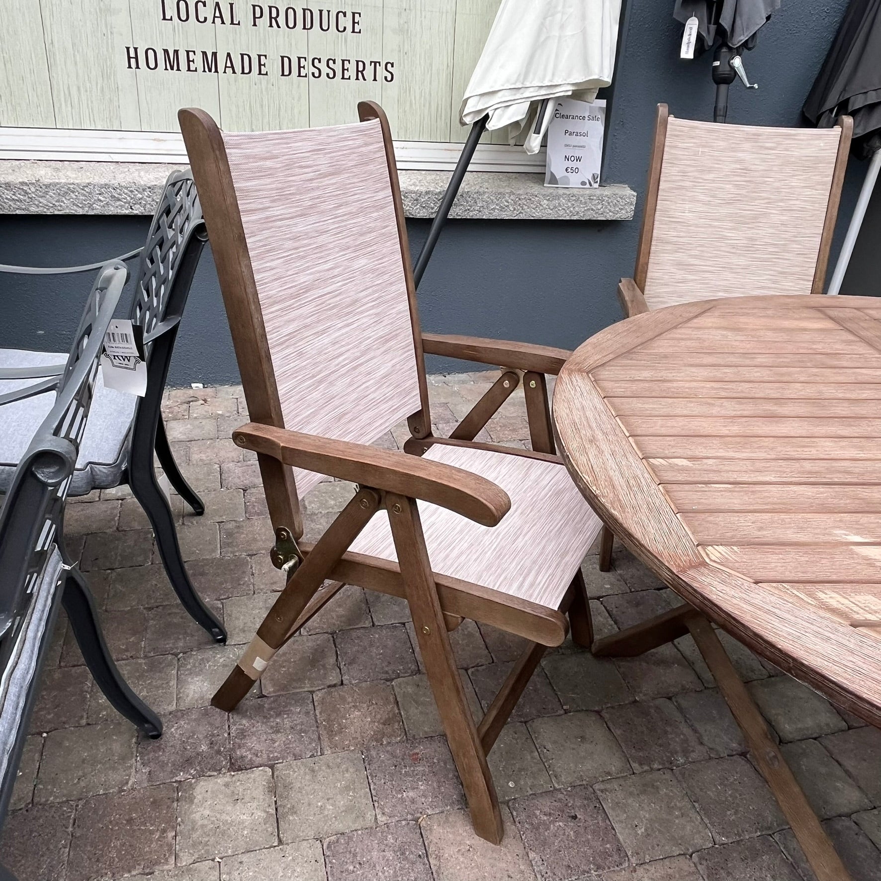 4 Seater Set with Wooden Table - Clearance