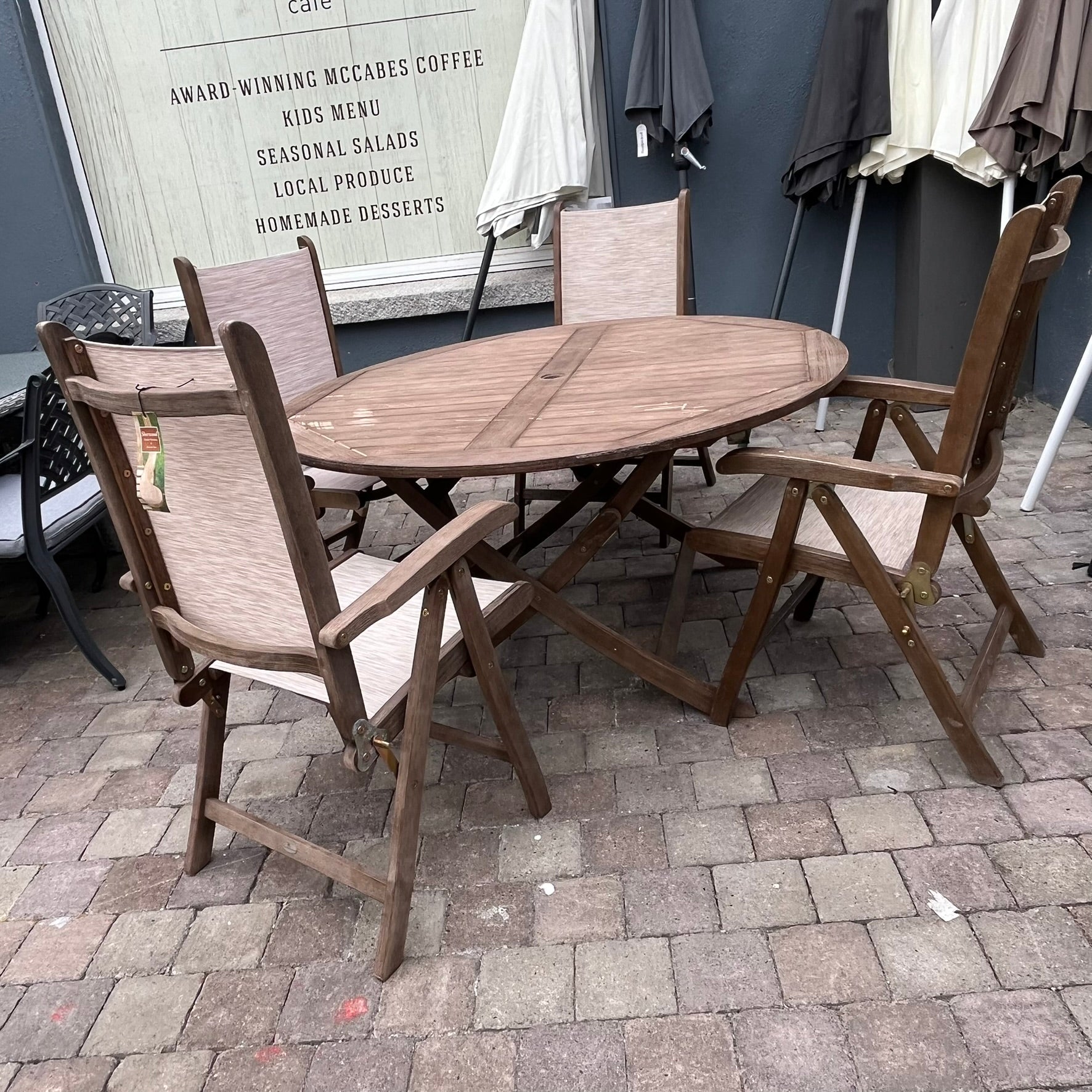 4 Seater Set with Wooden Table - Clearance