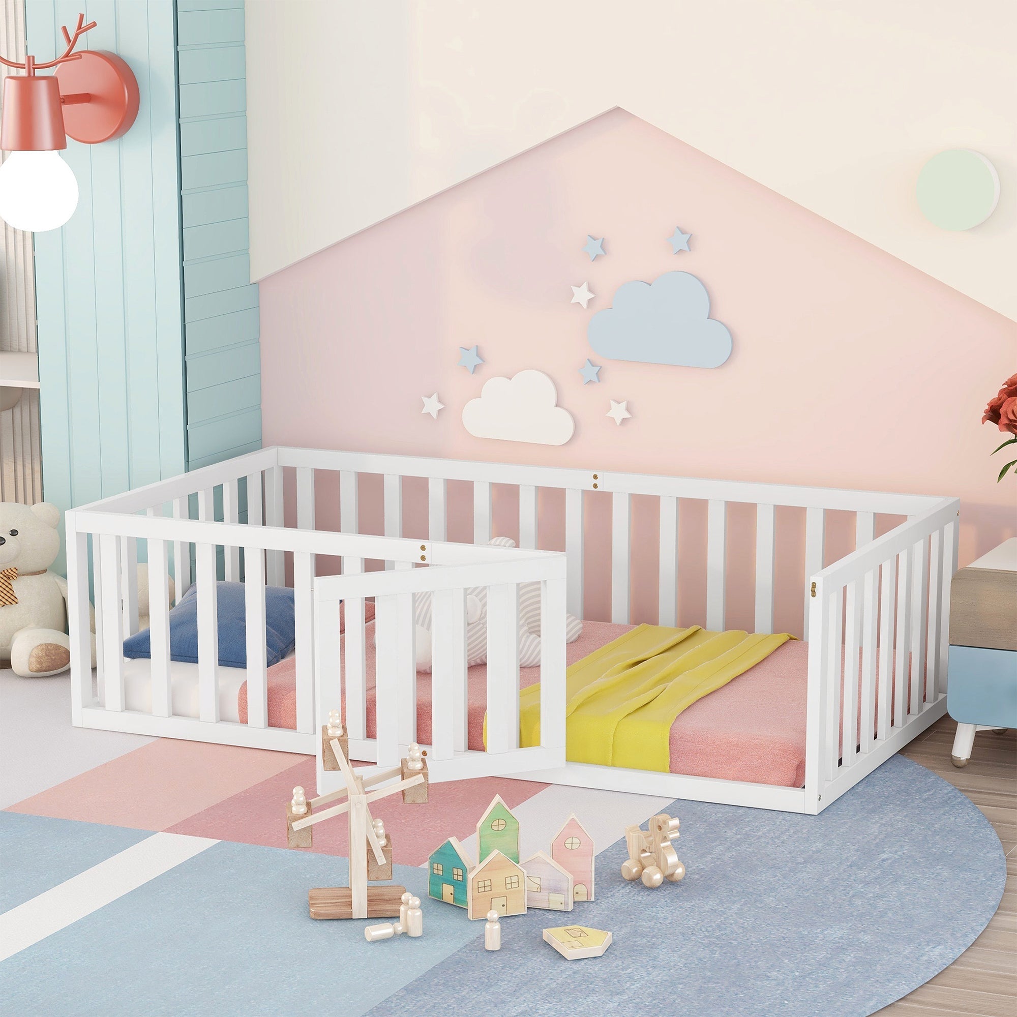Children's Bed 90 x 200, Wooden Floor Frame - Clearance