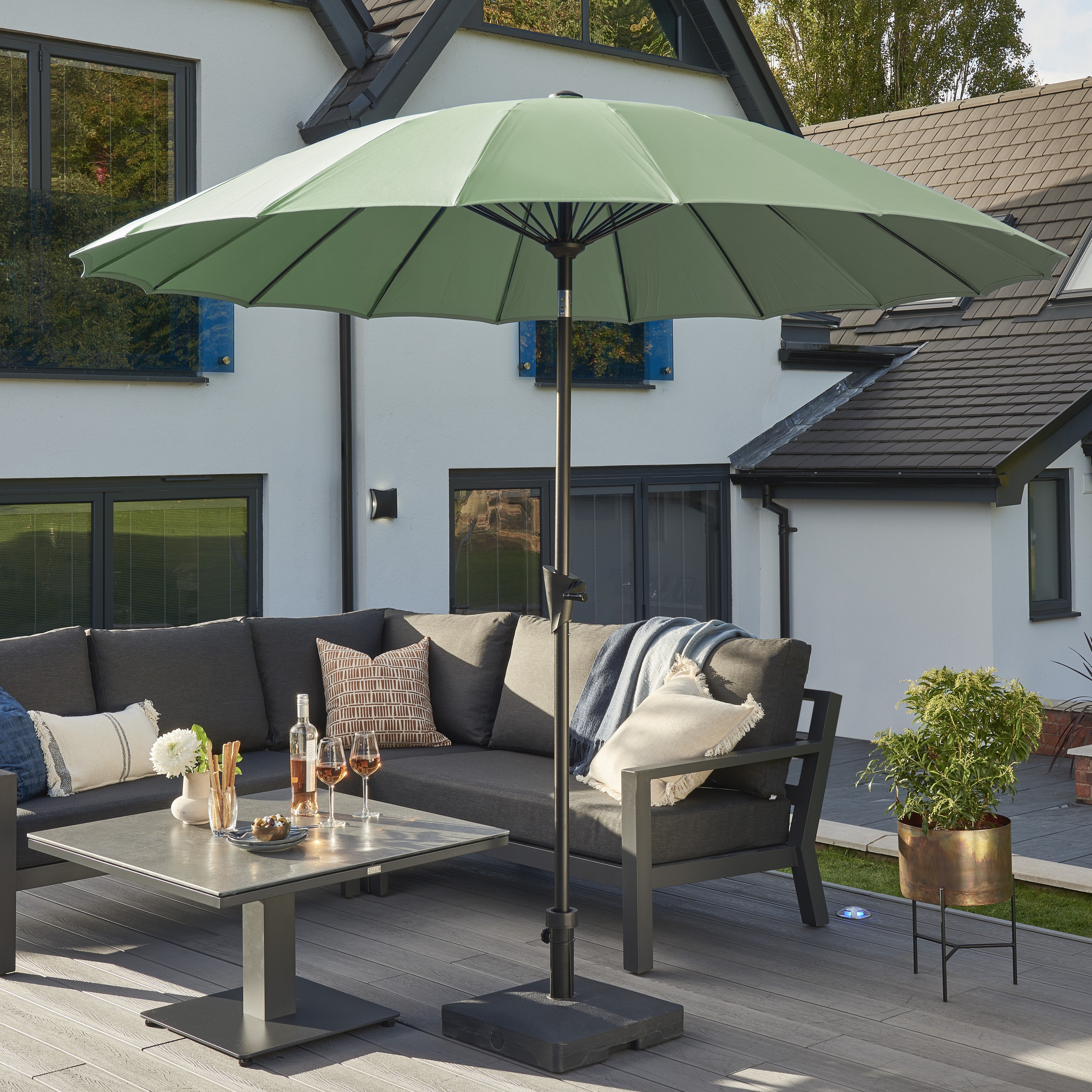 Royce - Geisha 2.7m Parasol with Night Cover (Olive)