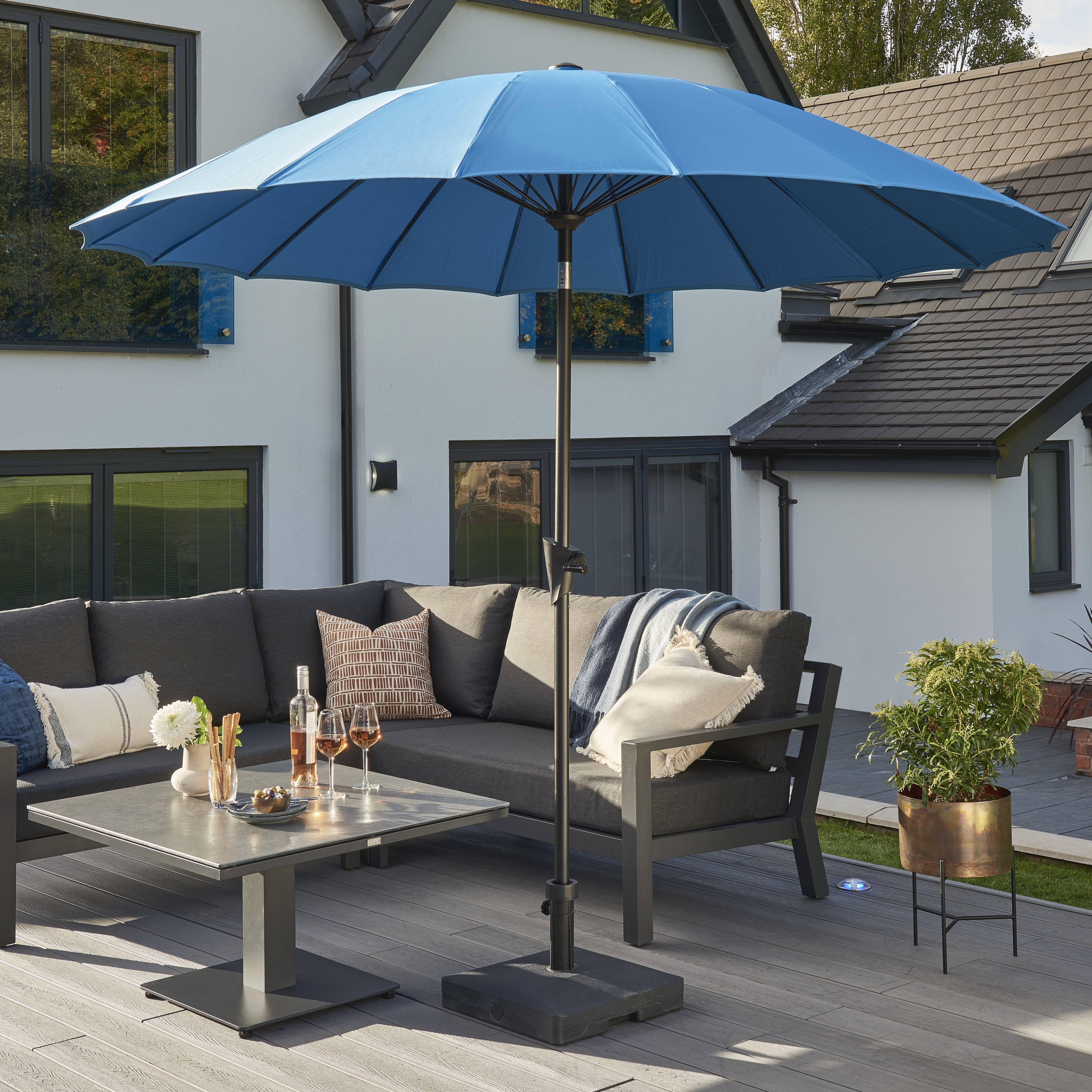 Royce - Geisha 2.7m Parasol with Night Cover (Ice Blue)