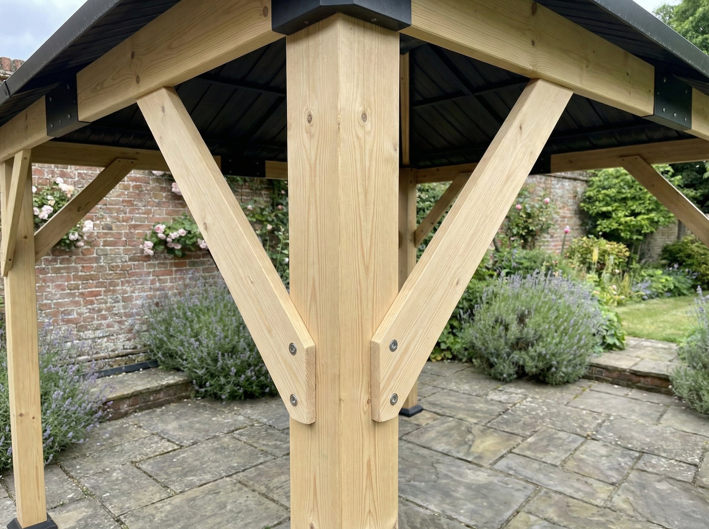 Ottawa - 3.6 x 4m Cedar Wood Pergola with Double Roof