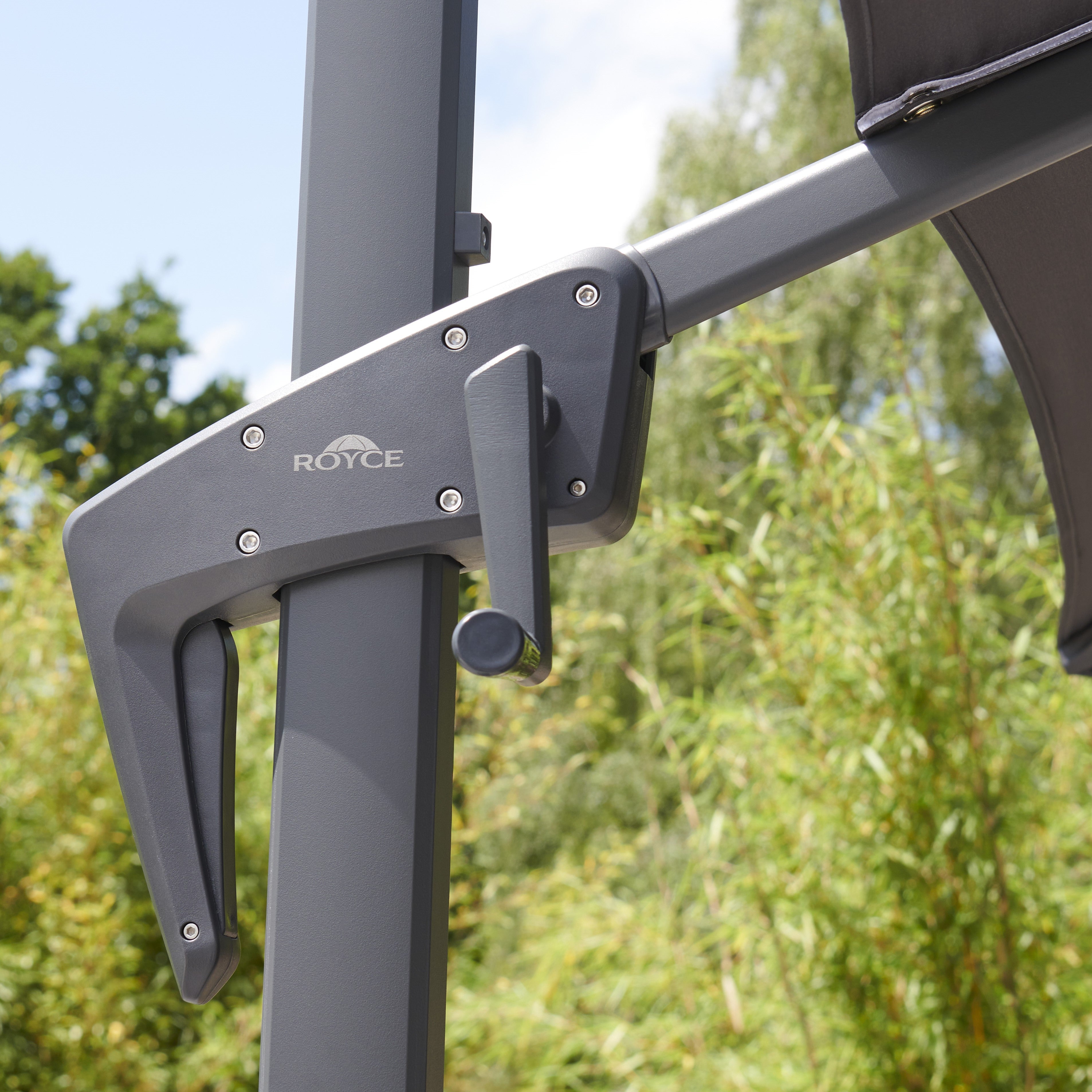Royce - Junior 2.5m Square Cantilever Parasol with Night Cover (Carbon)