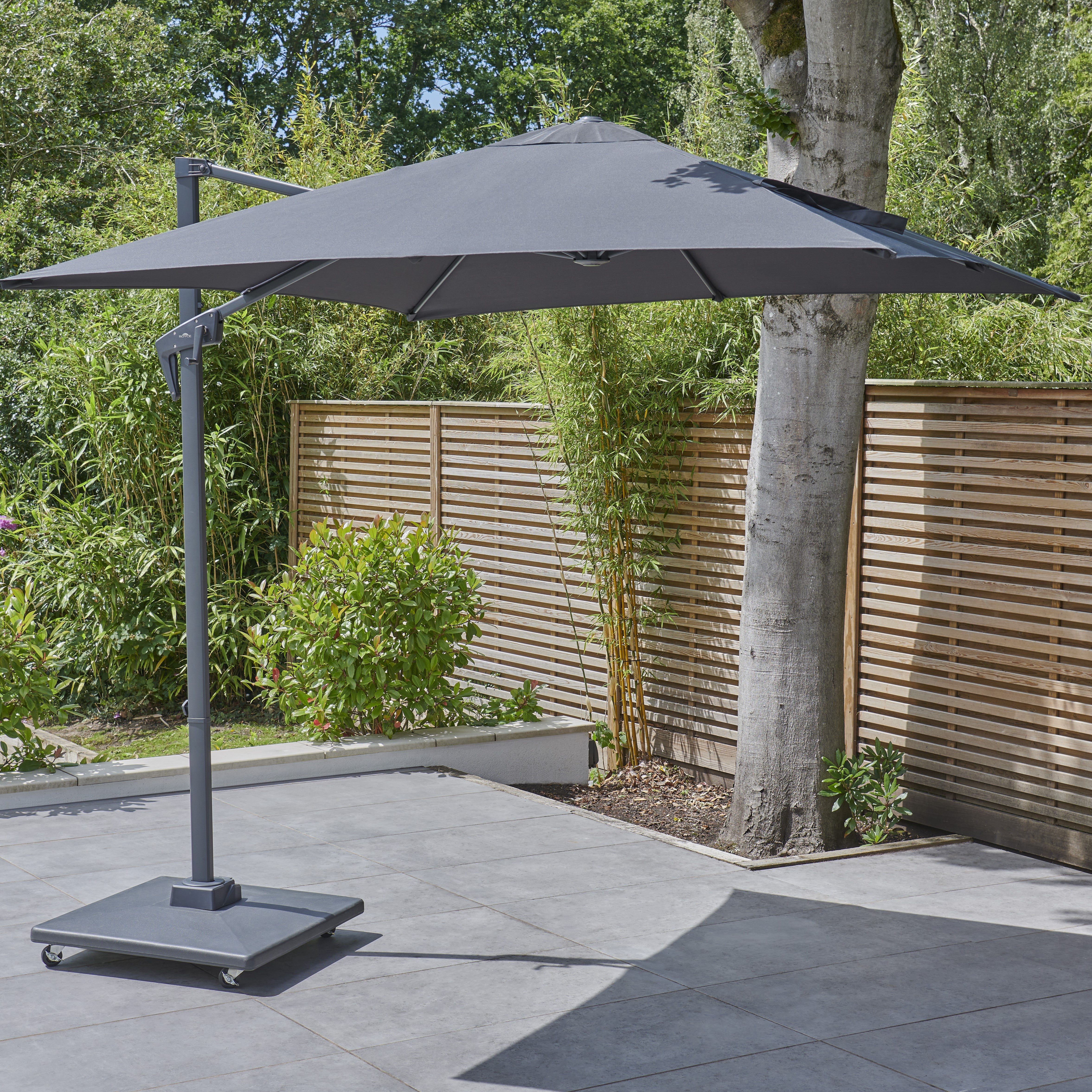 Royce - Junior 2.5m Square Cantilever Parasol with Night Cover (Carbon)