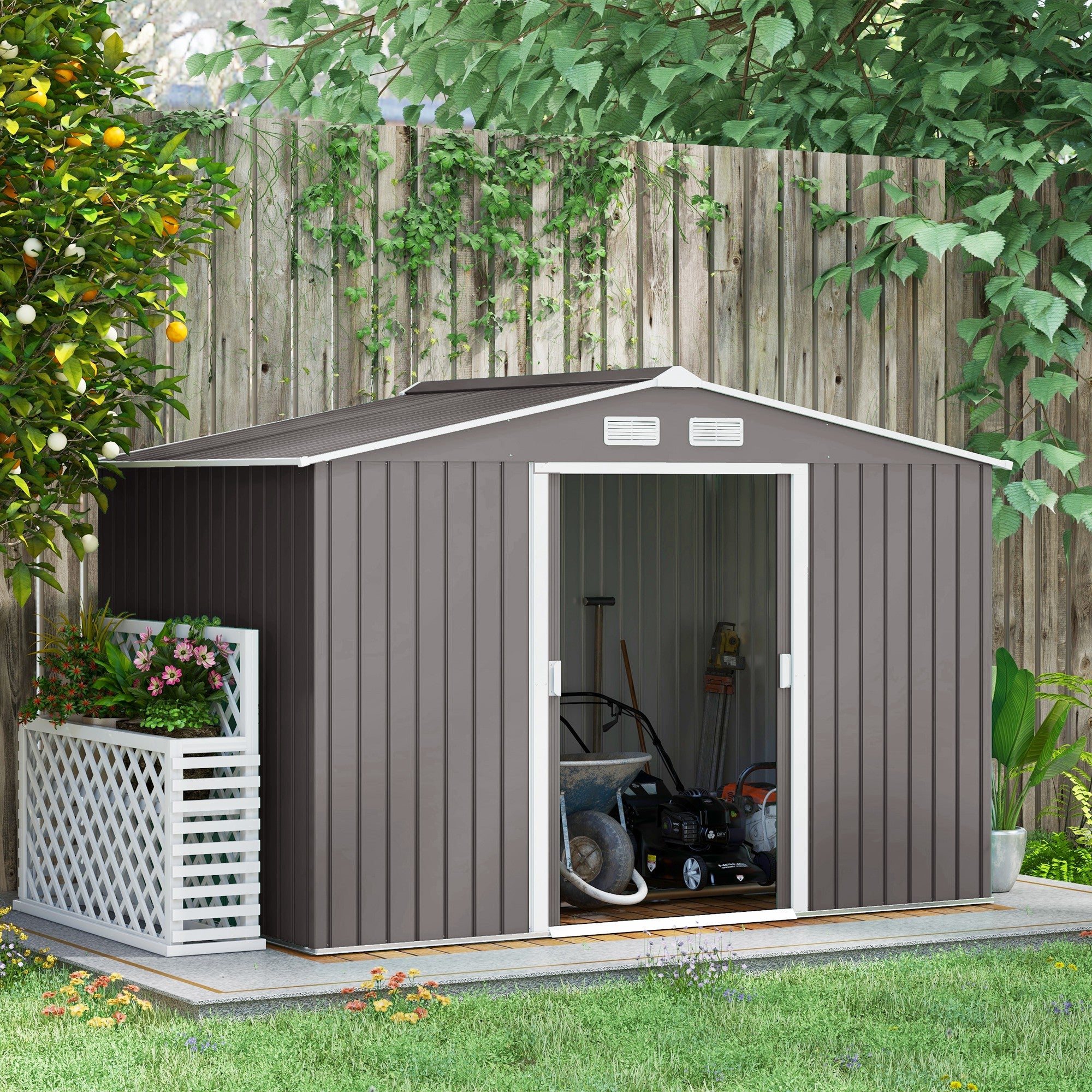 Outdoor Garden Metal Storage Shed - Clearance