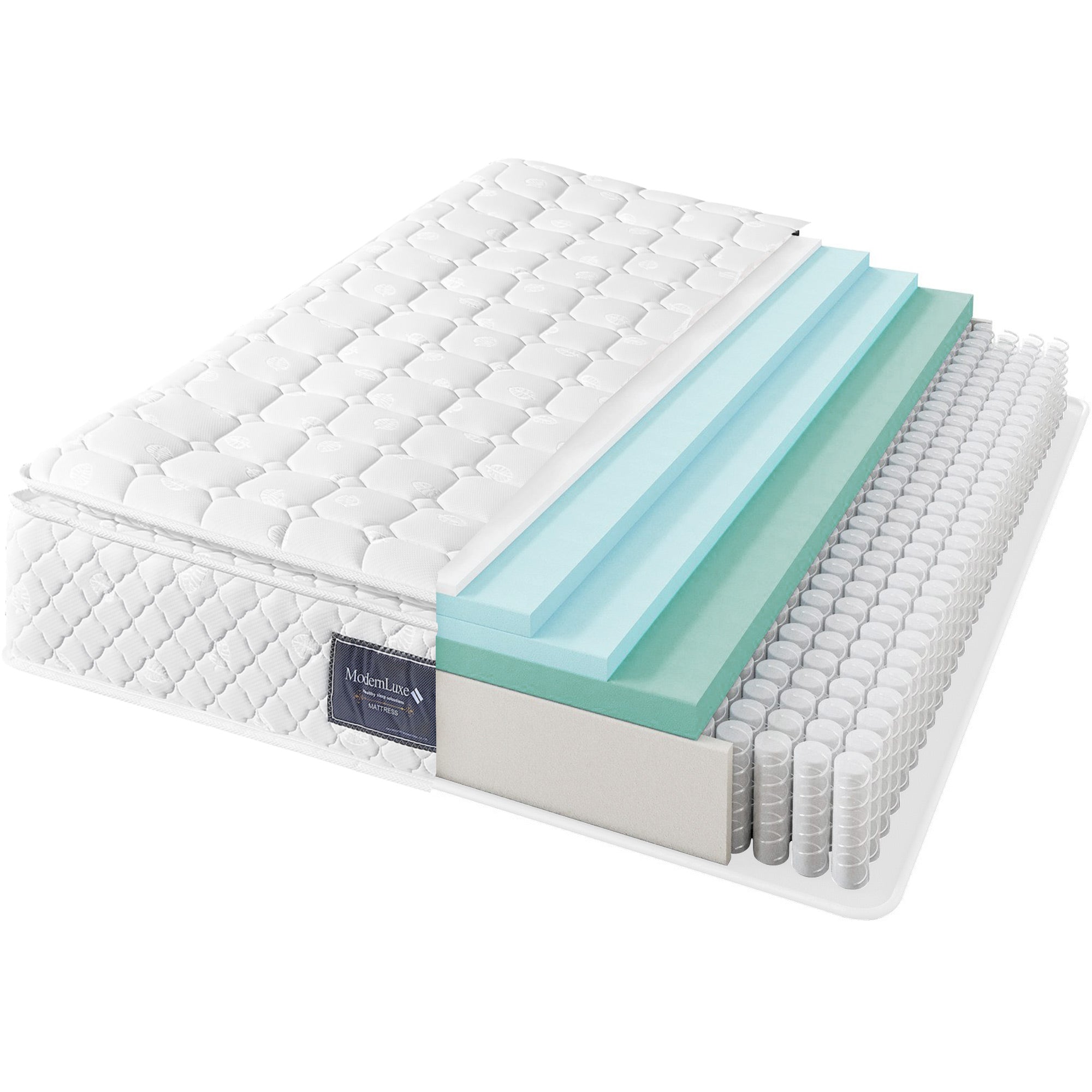 7-Zone Pocket Spring & Cold Foam Mattress, Quilted Microfibre – 90×200cm, Firm H3 - Clearance