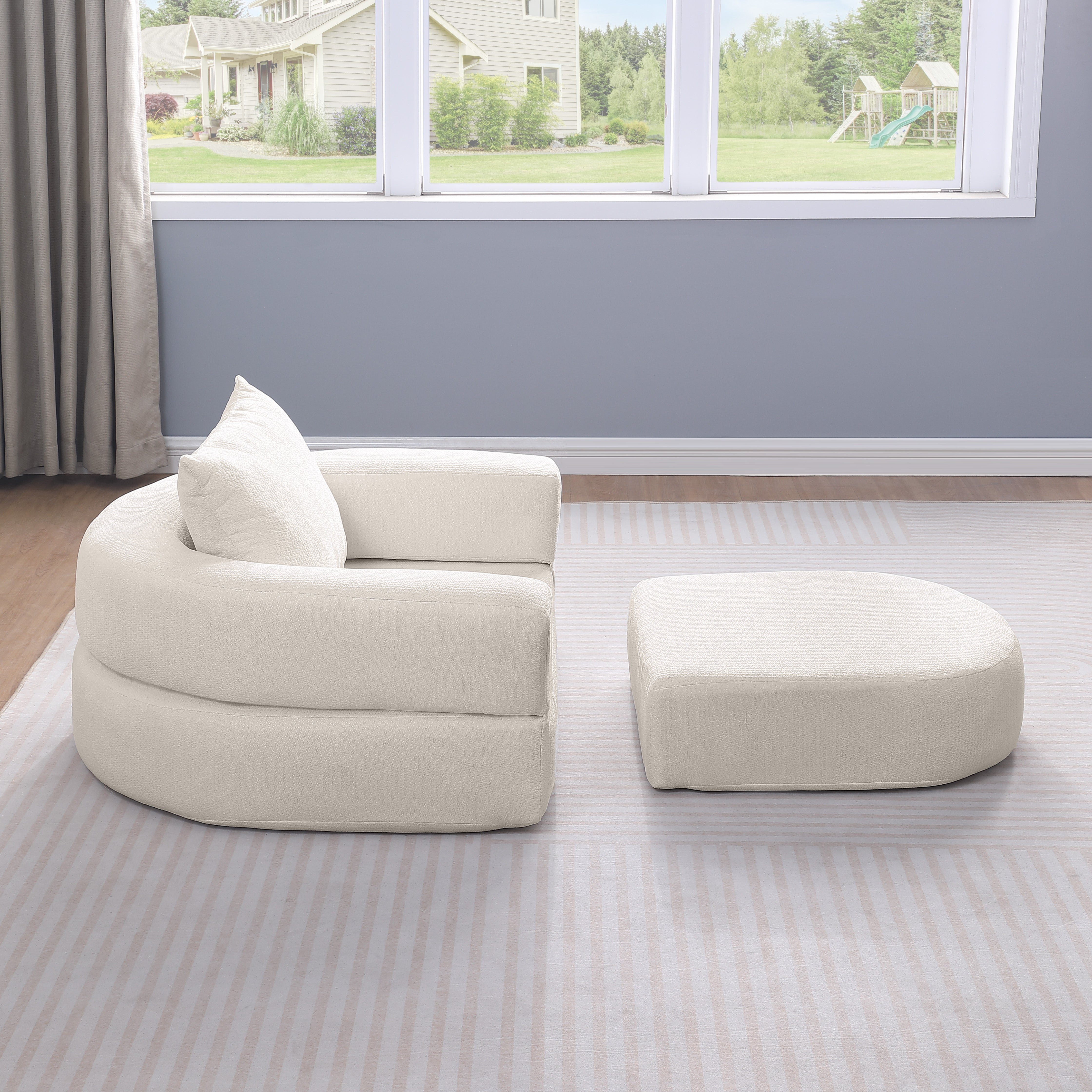 Komprimiertes klappbares Schlafsofa, umwandelbarer Schlafsessel/Futon, Moderner Stoff