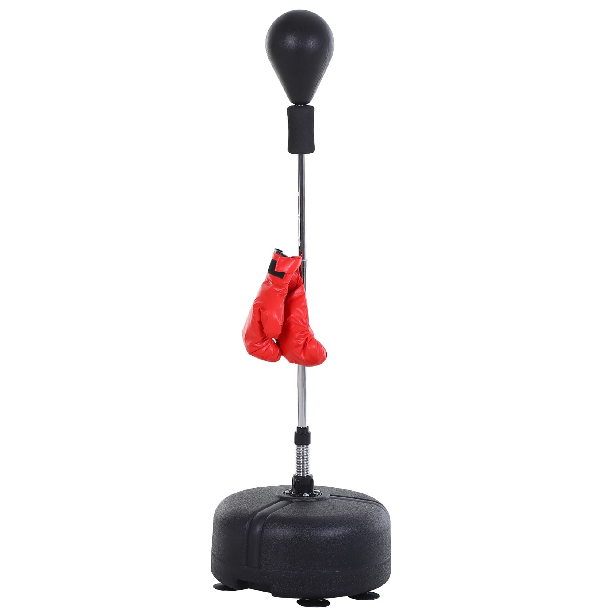 Punching Ball Set Training Height Adjustable with Gloves Black