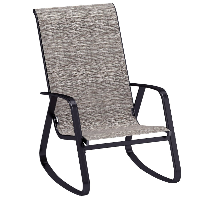 Rocking Garden Chair Gentle Motion Quick-Dry Texteline Brown