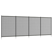 Pond/Pool Fence 365x126cm Decorative Set of 4 Plug-in Black Mesh