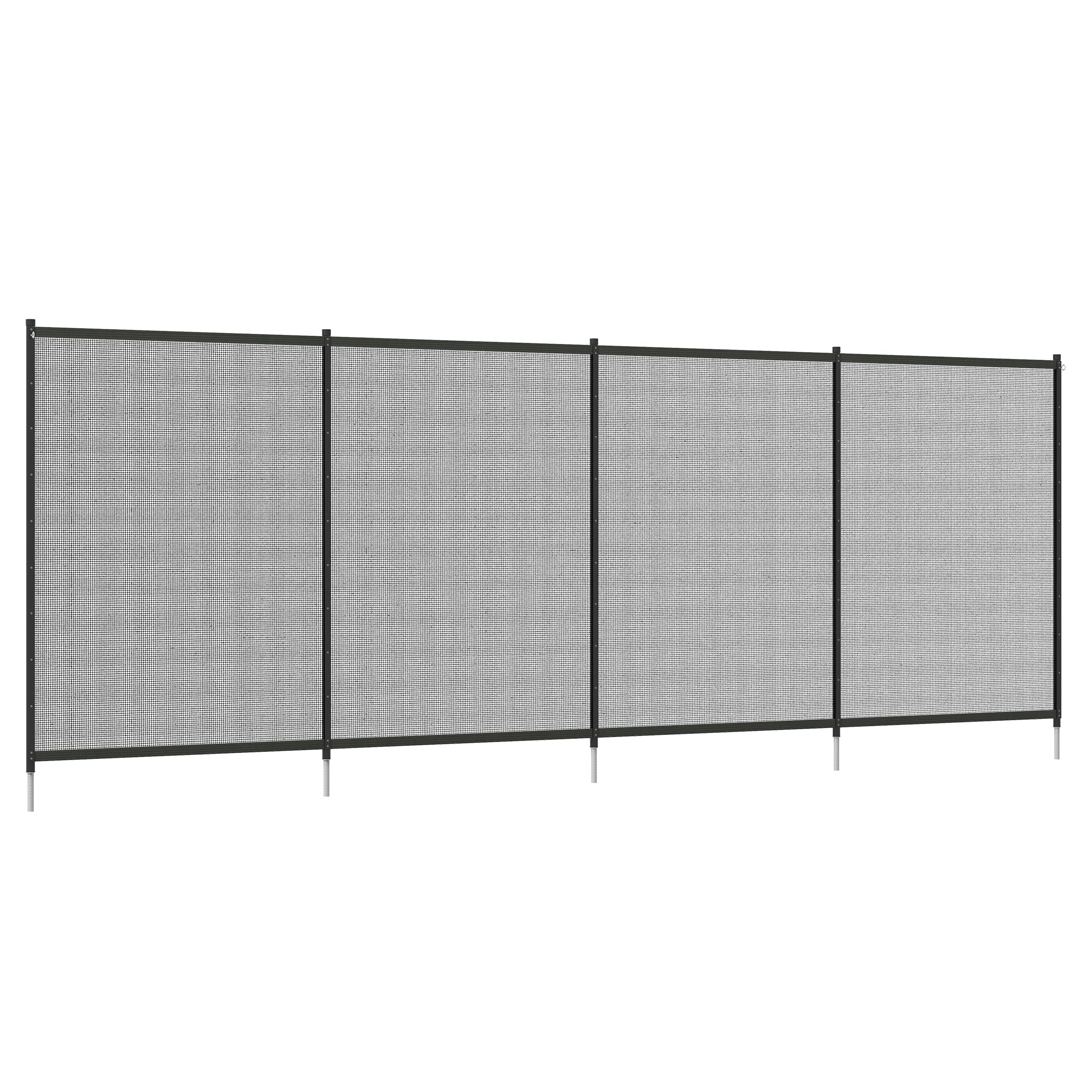 Pond/Pool Fence 365x126cm Decorative Set of 4 Plug-in Black Mesh