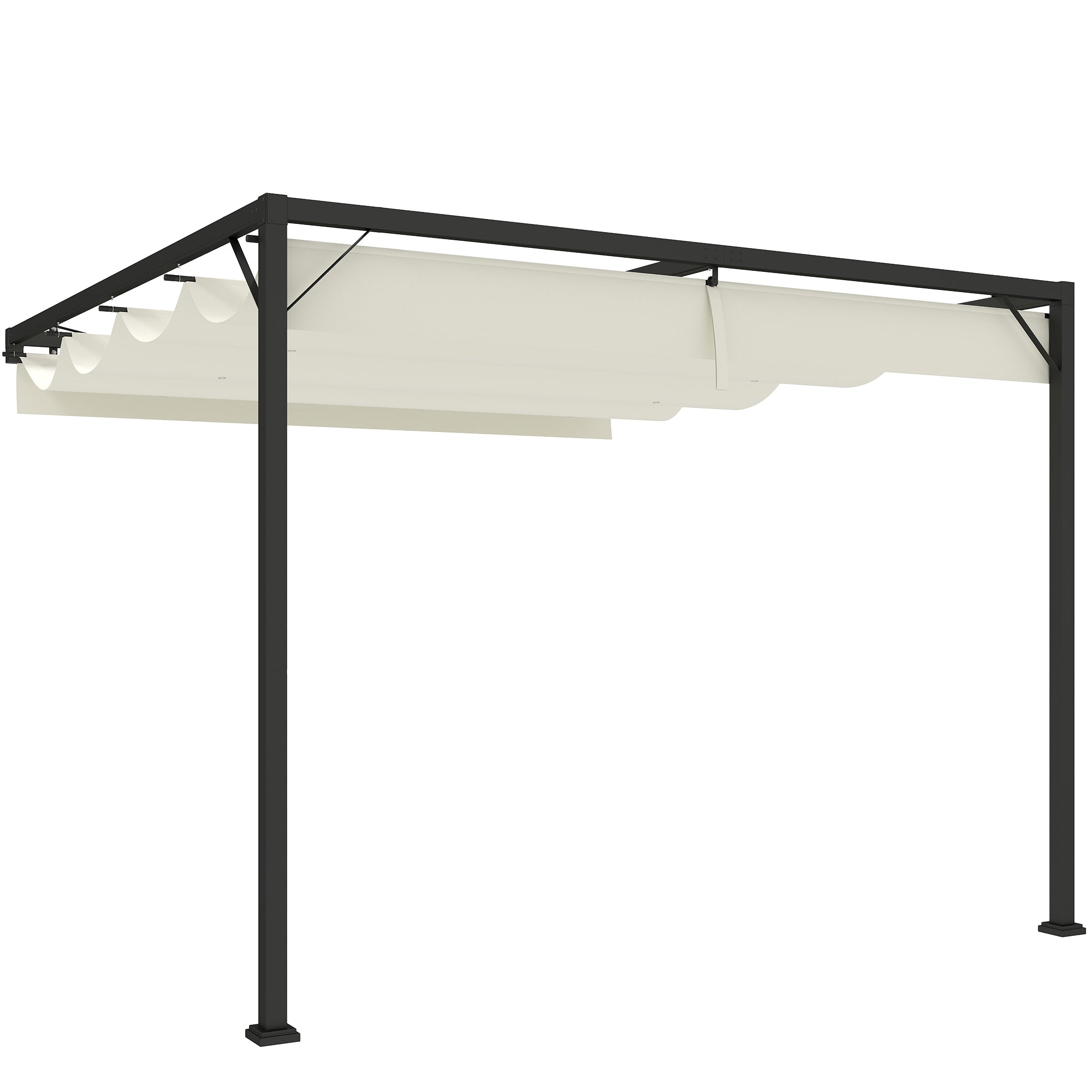 Pergola 3x3m Sliding Canopy Cream White
