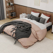 Modern Minimalist Bed Frame 160x200 cm Low-Profile Dutch Velvet Grey