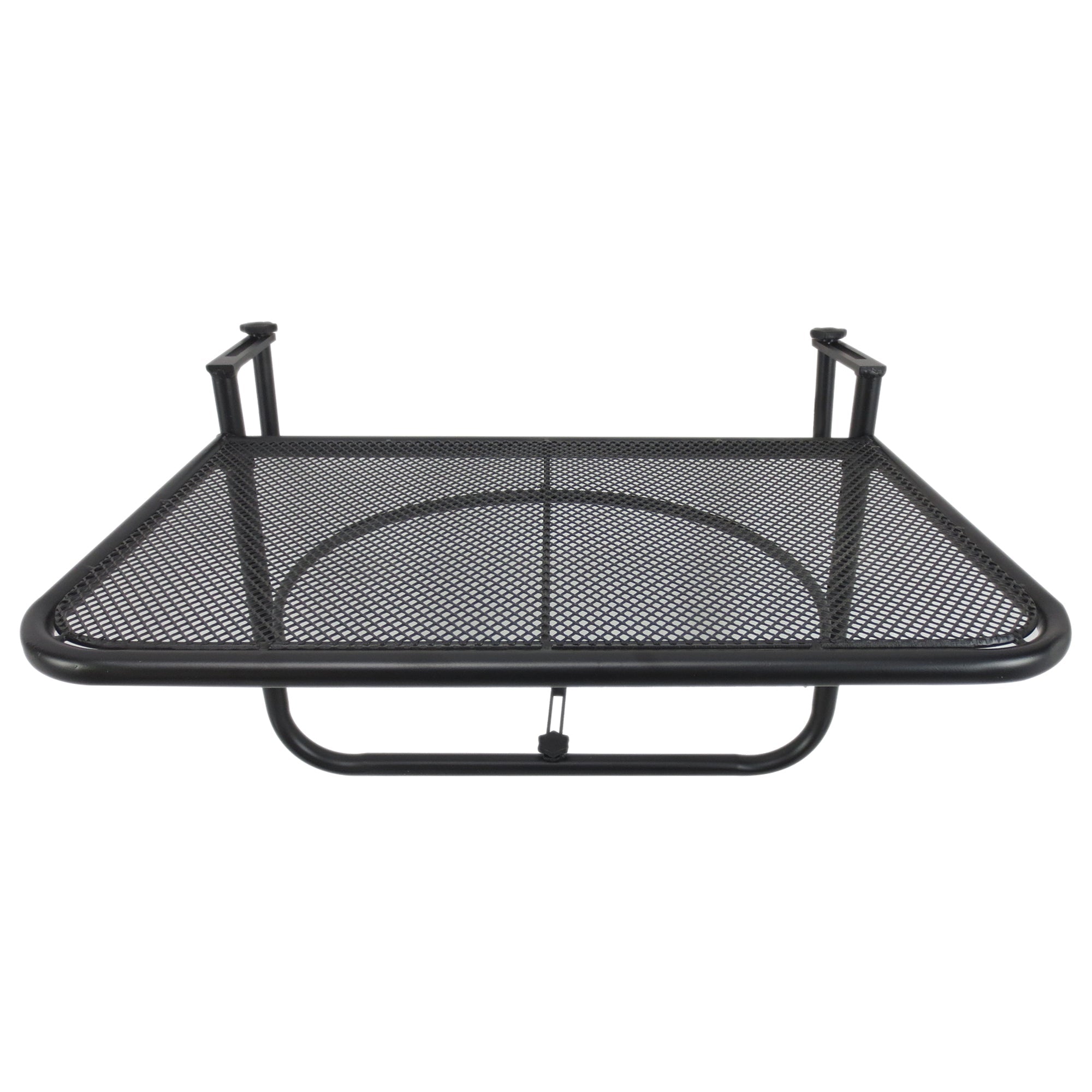 Balcony Hanging Table, Height-Adjustable Square 60x56.5x45cm, Black Metal
