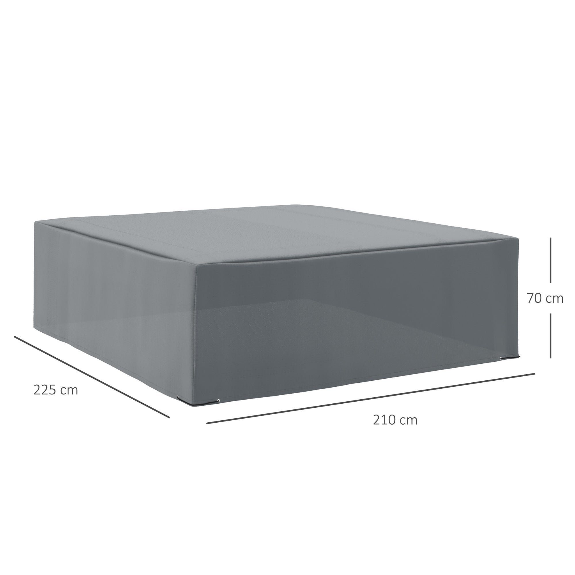 Rattan Furniture Protective Cover, 225x210cm Water UV Resistant, Grey
