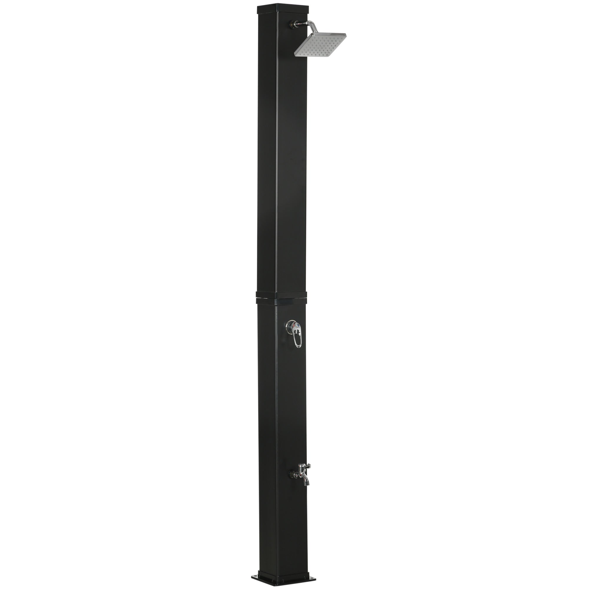 Solar Shower 40L Outdoor with Foot Shower Rain Head, Black