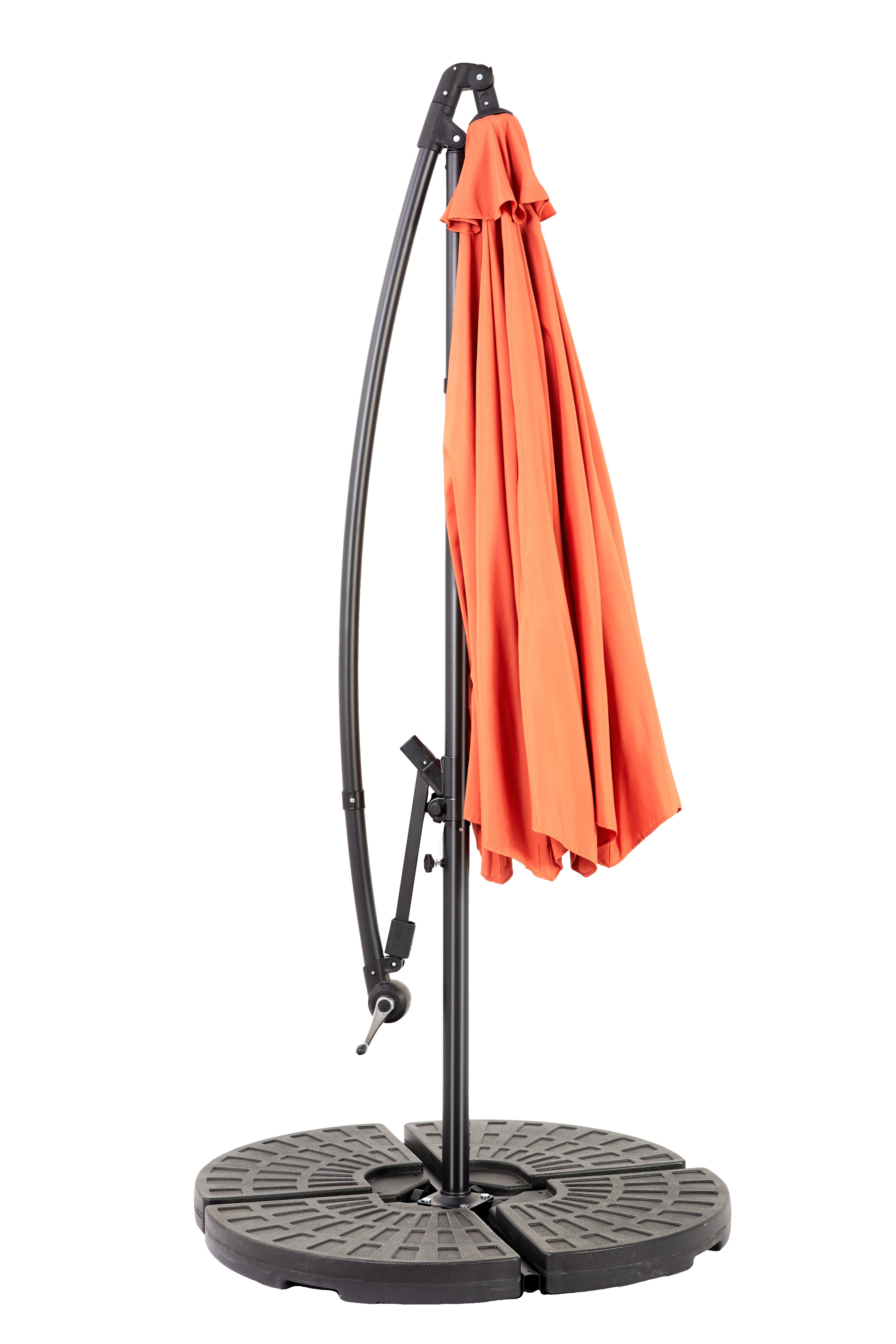 14.8 Ft Double Sided Outdoor Umbrella, Rectangular Large with Crank, Orange