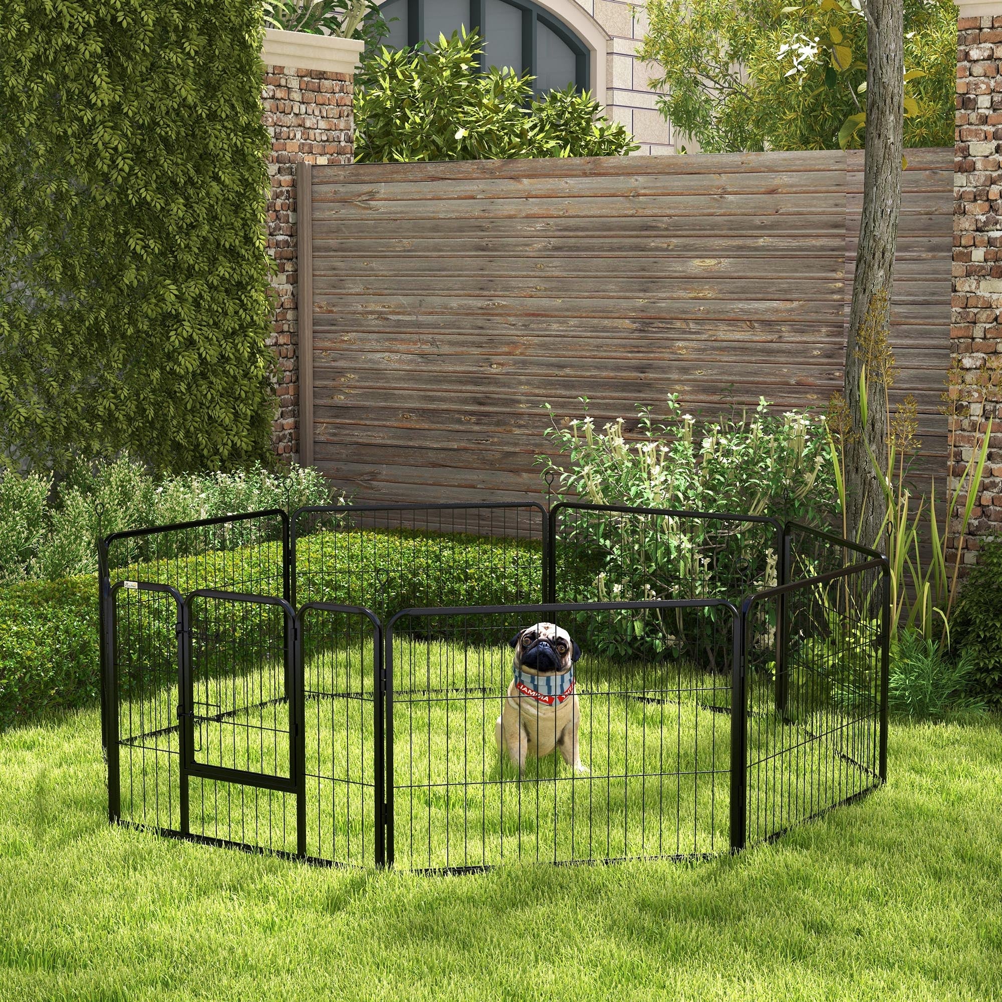 Puppy Run 8 Panel Outdoor Playpen with Door, Metal