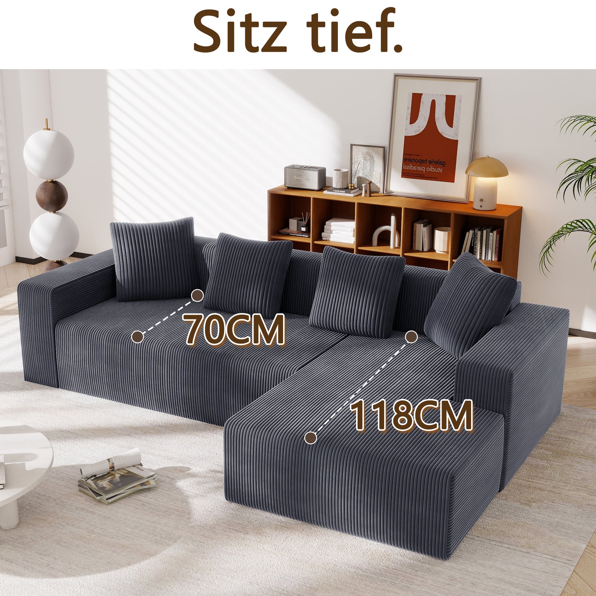 Cloud Modular Sofa L-Shape Deep Seat - Upholstered