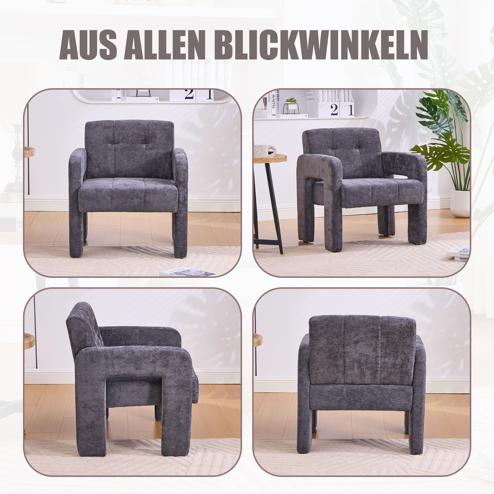 Single Armchair Modern Minimalist Padded Nordic Style - Upholstered