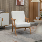 Upholstered Armchair Lounge Chair, Armrests Scandinavian Design, Cream Velvet