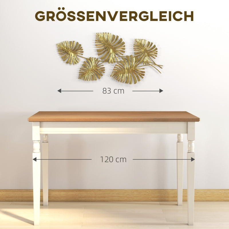 Wall Decor Set, Leaf Shape, Gold Metal