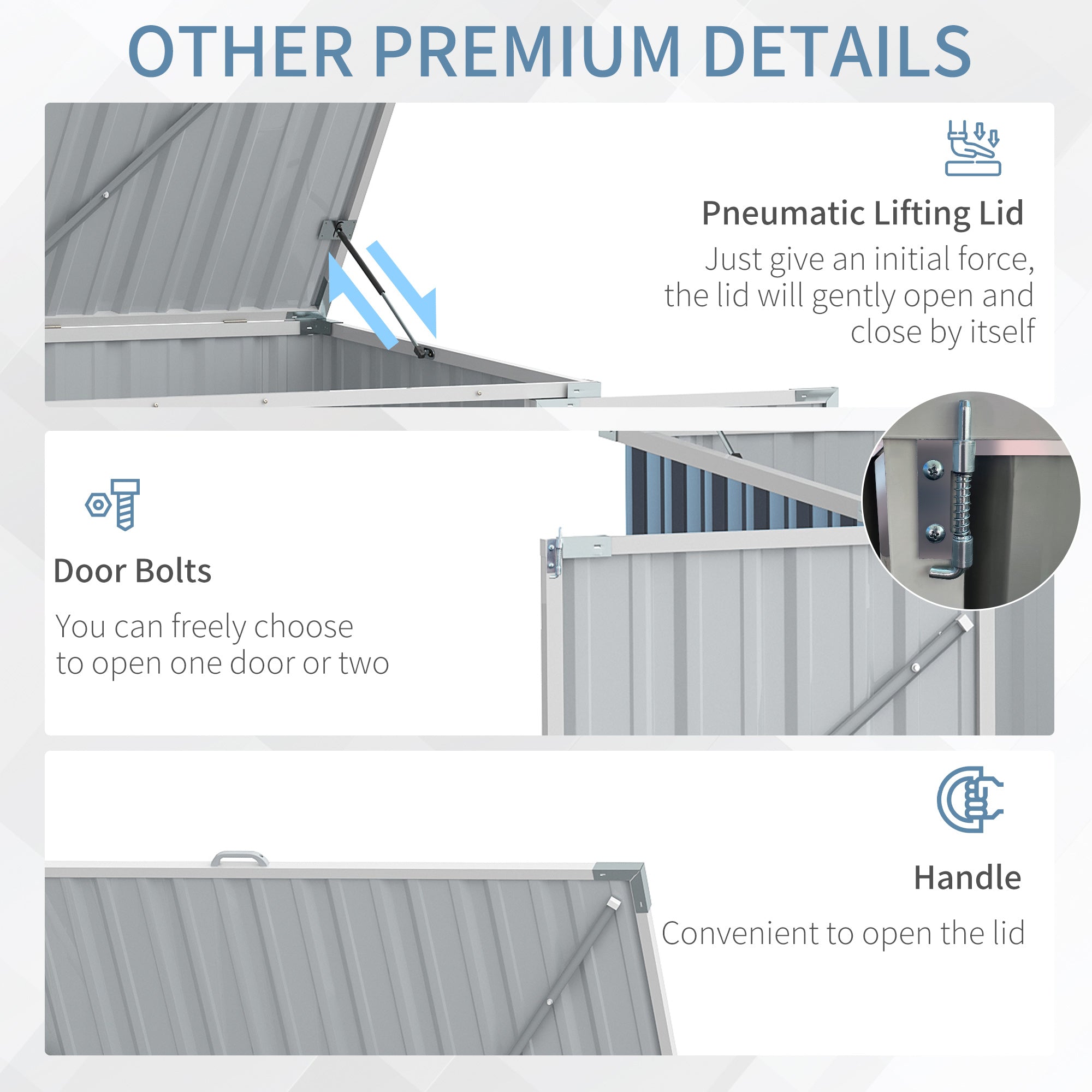 Garden 2-Bin Storage Shed, Double Rubbish Hide Dustbin, Steel