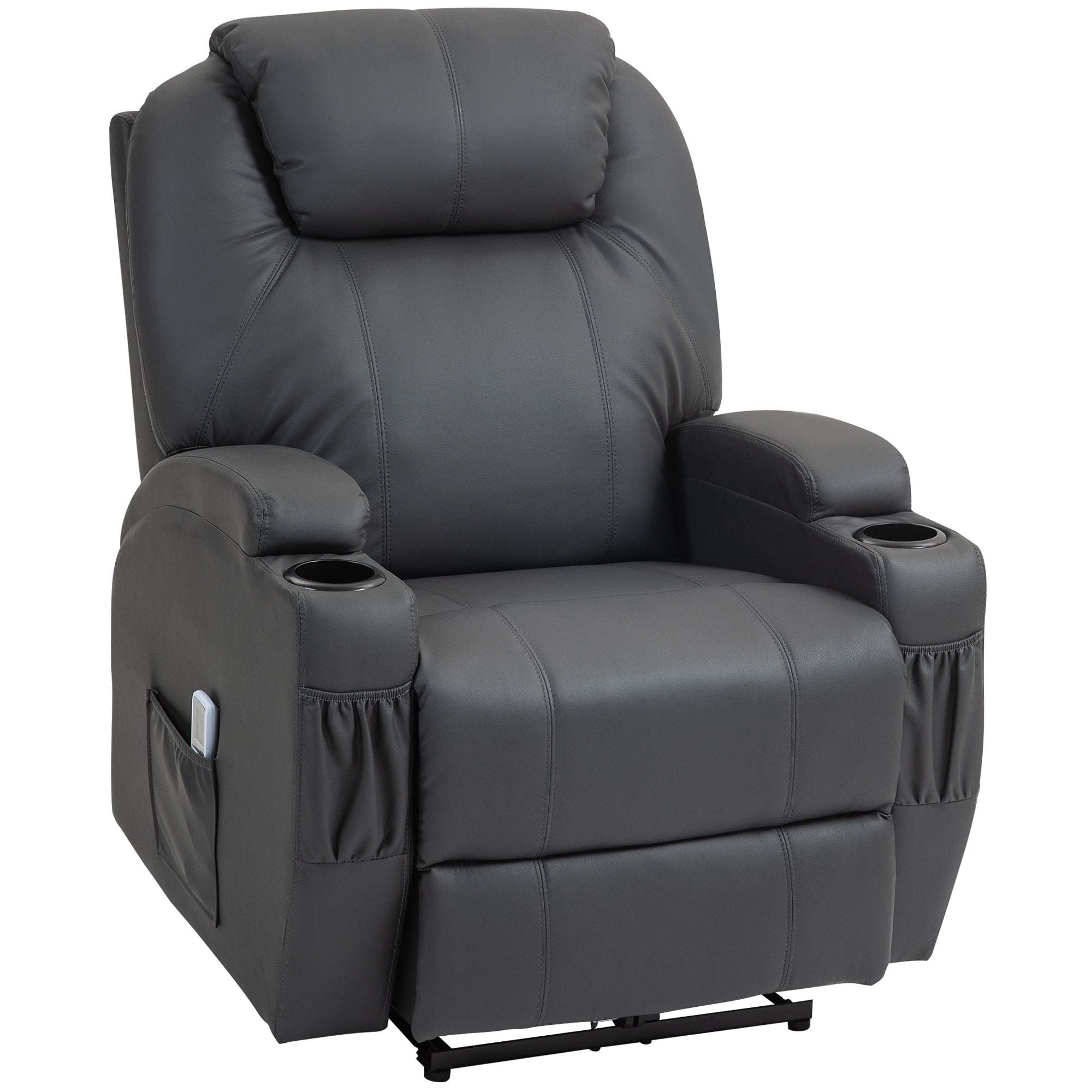 Reclining Armchair, Electric Massage TV Chair with Remote Control & Cup Holder, No Color/Material Specified