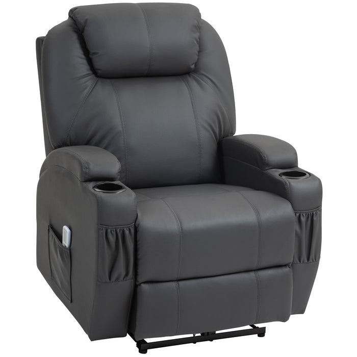 Reclining Armchair, Electric Massage TV Chair with Remote Control & Cup Holder, No Color/Material Specified