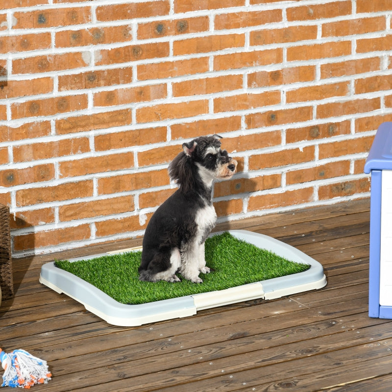 Dog Toilet, 2 Layers Artificial Grass, Reusable, Green + White