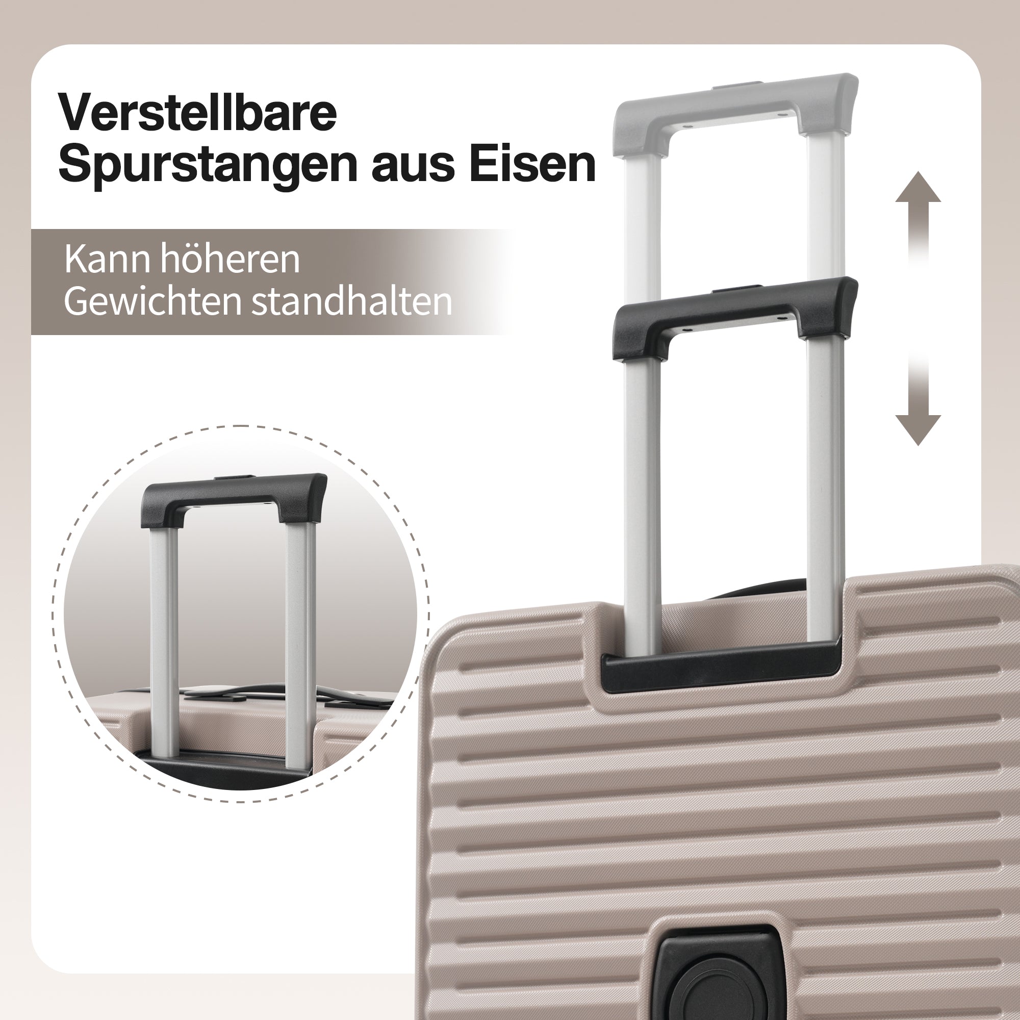 Three-Piece Luggage Set - Front-Opening Design, Cup Holders, TSA Lock, 360° Wheels, ABS