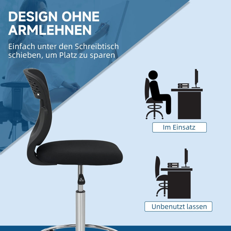 Vinsetto Office Chair, Height-Adjustable Upholstered, Black