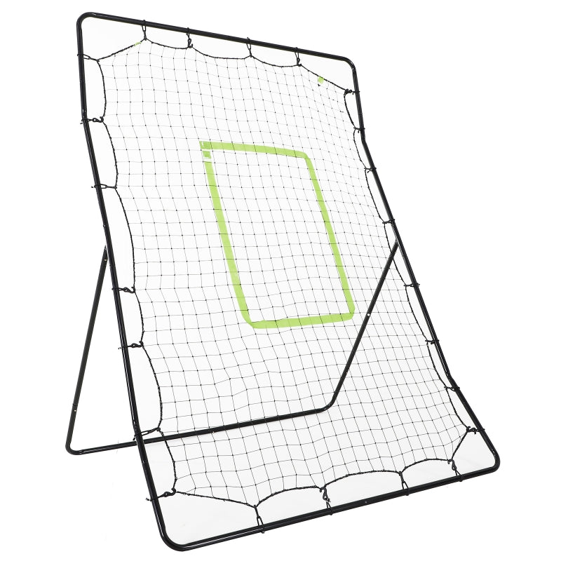 Baseball Rebound Net with Weatherproof Metal Frame and Green Hitting Zone, Metal