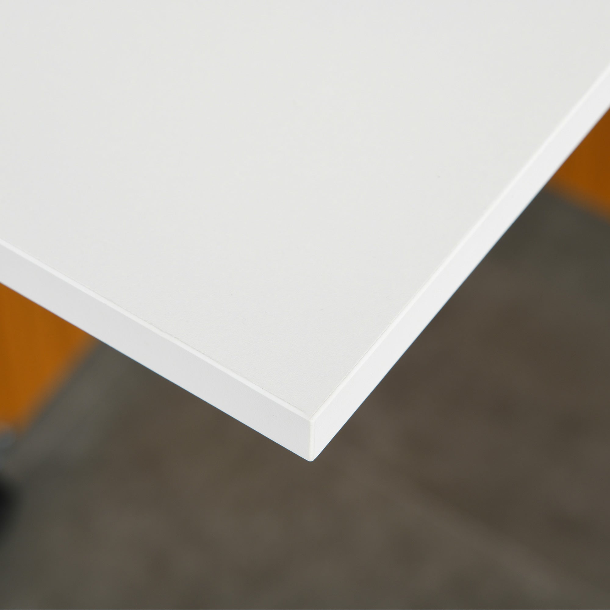 Folding Dining Table Writing Desk Workstation with Casters, Teak/White
