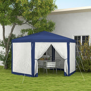 Pavillon Hexagonal 4x3m Wasserabweisend Stabil Winterfest Blau