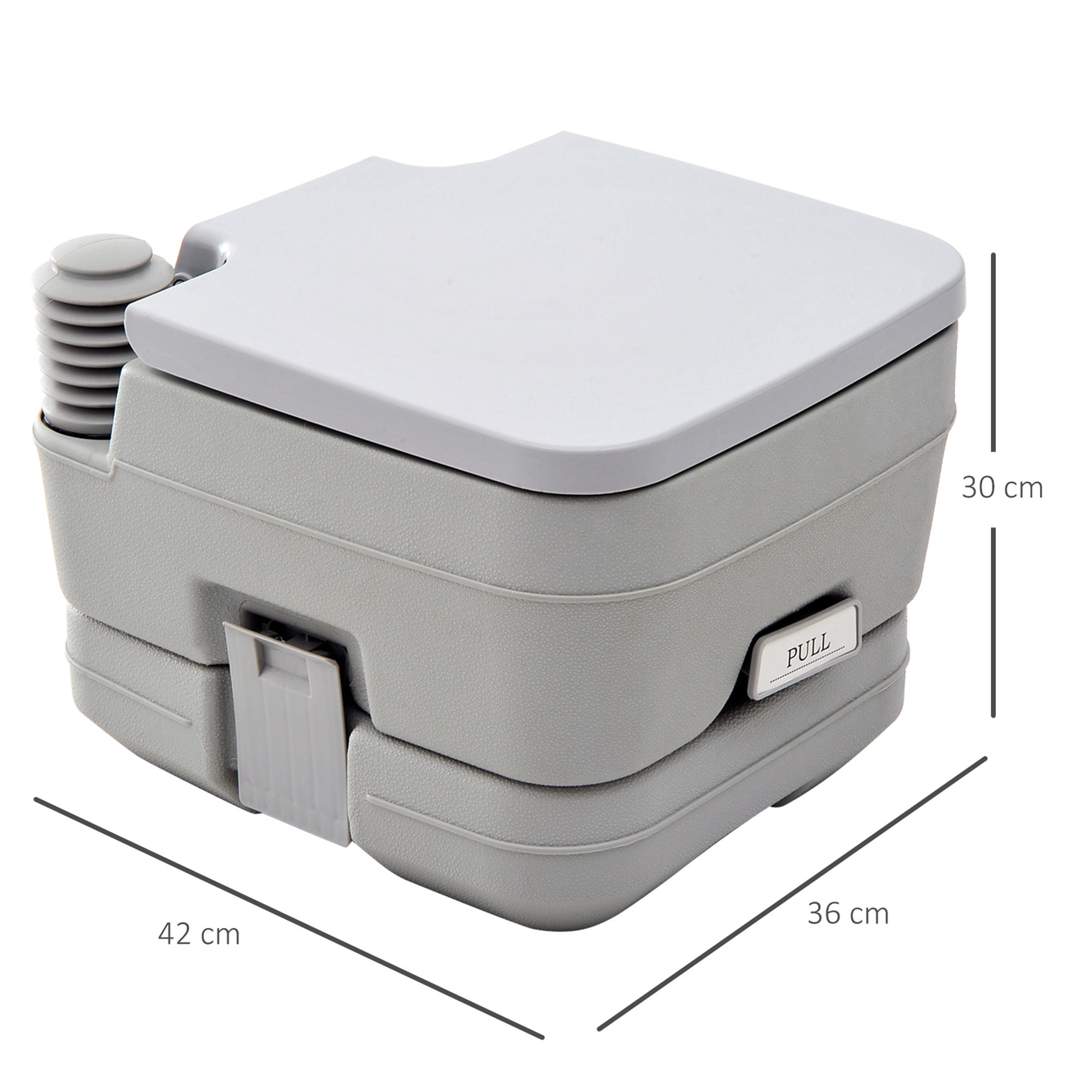 Camping Toilet Foldable Dry Composting 200kg Capacity, Grey