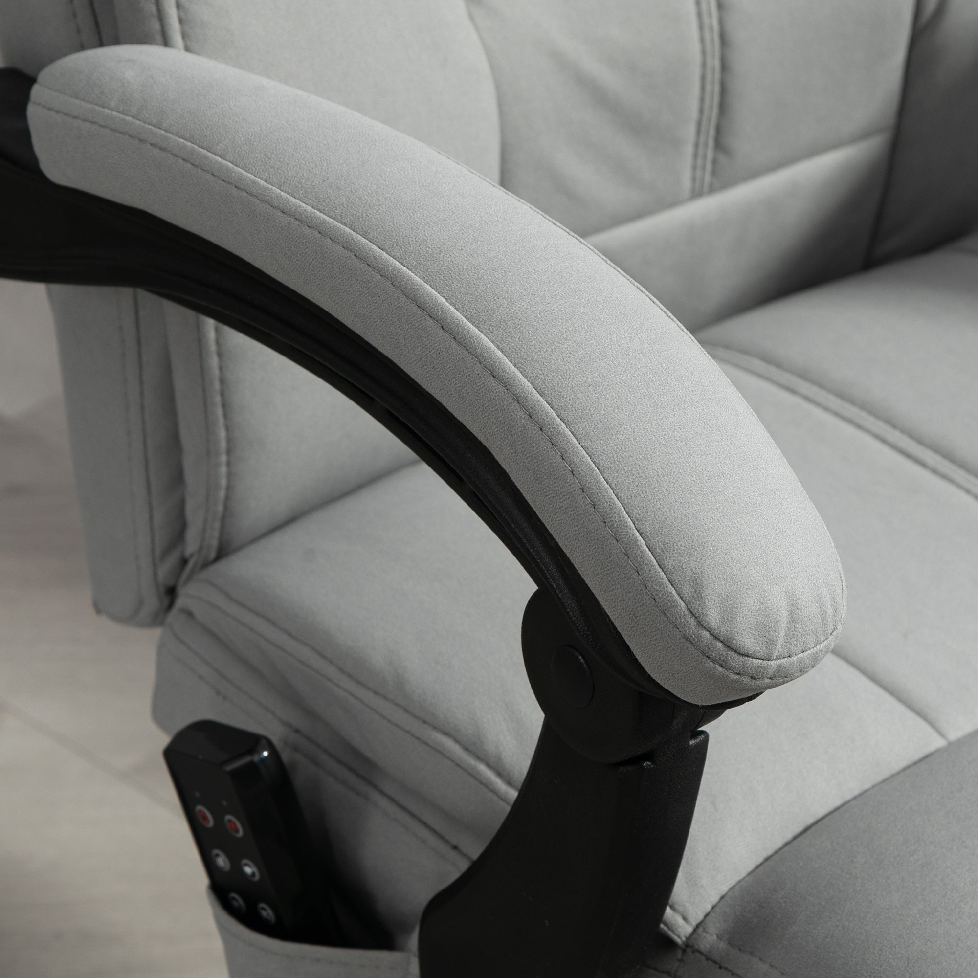 Vinsetto Massage Office Chair, Reclining Ergonomic Footrest, Light Grey