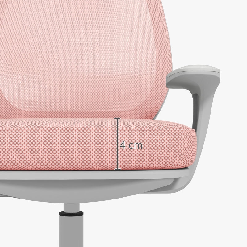 Vinsetto Office Chair, Ergonomic Desk Chair, Swivel, Height Adjustable, Pink