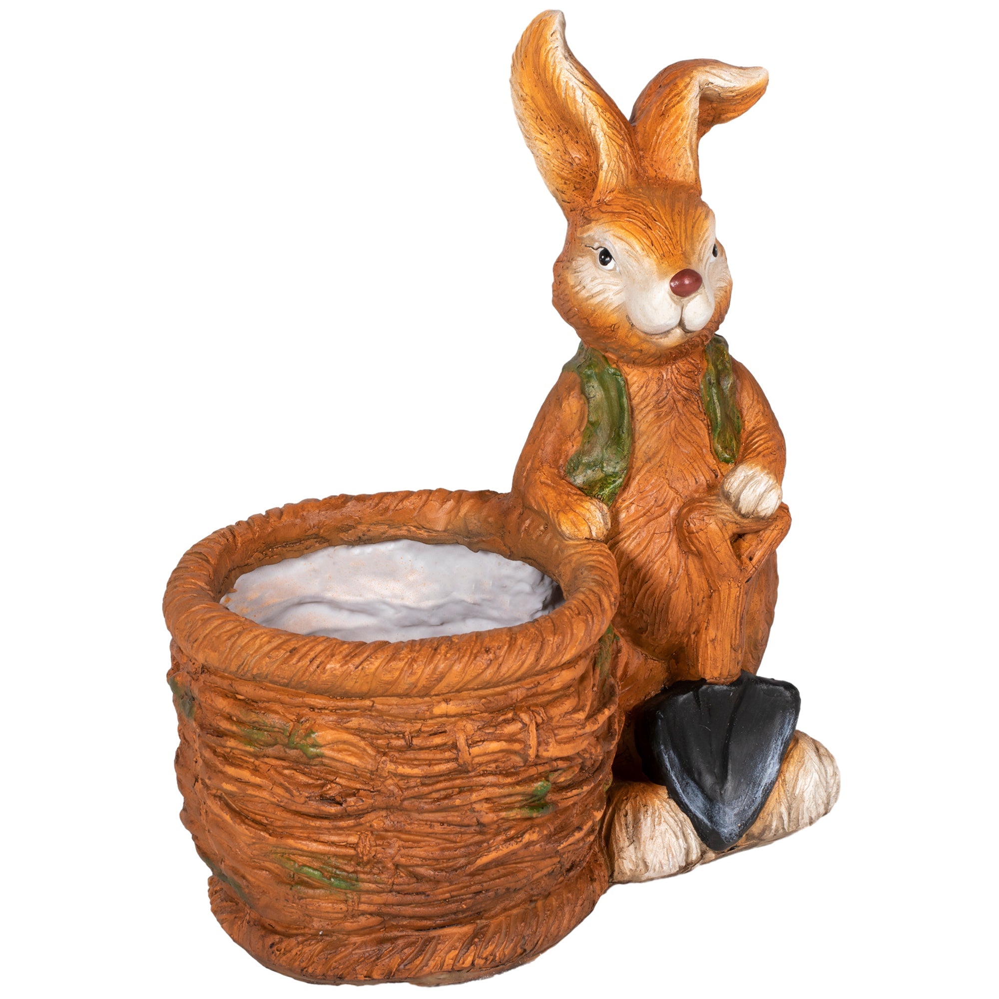 Flowerpot Rabbit Wicker Basket Herb Pot with Drainage Hole MgO