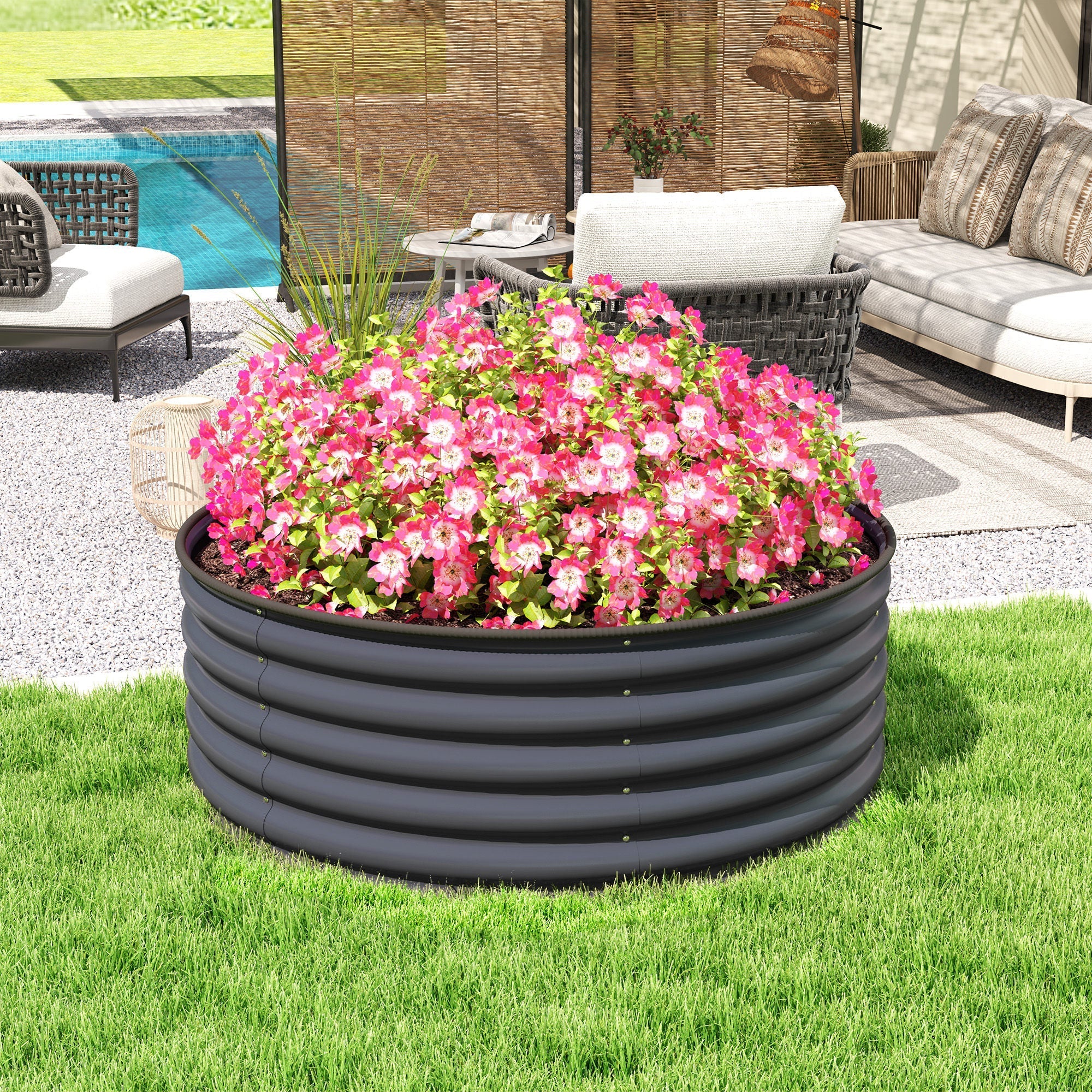 Raised Bed, Stackable Planter 120x120x43cm, Steel