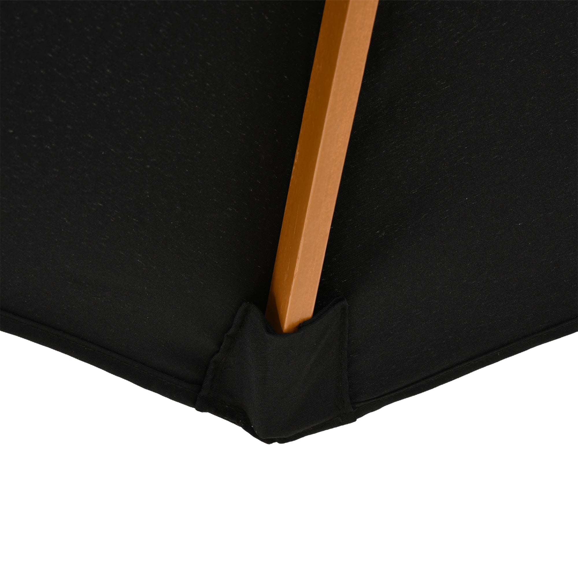 Wooden Parasol 300 cm Garden Balcony Bamboo Black