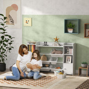 Children's Storage Shelf & Toy Organizer, 8 Removable Boxes, White