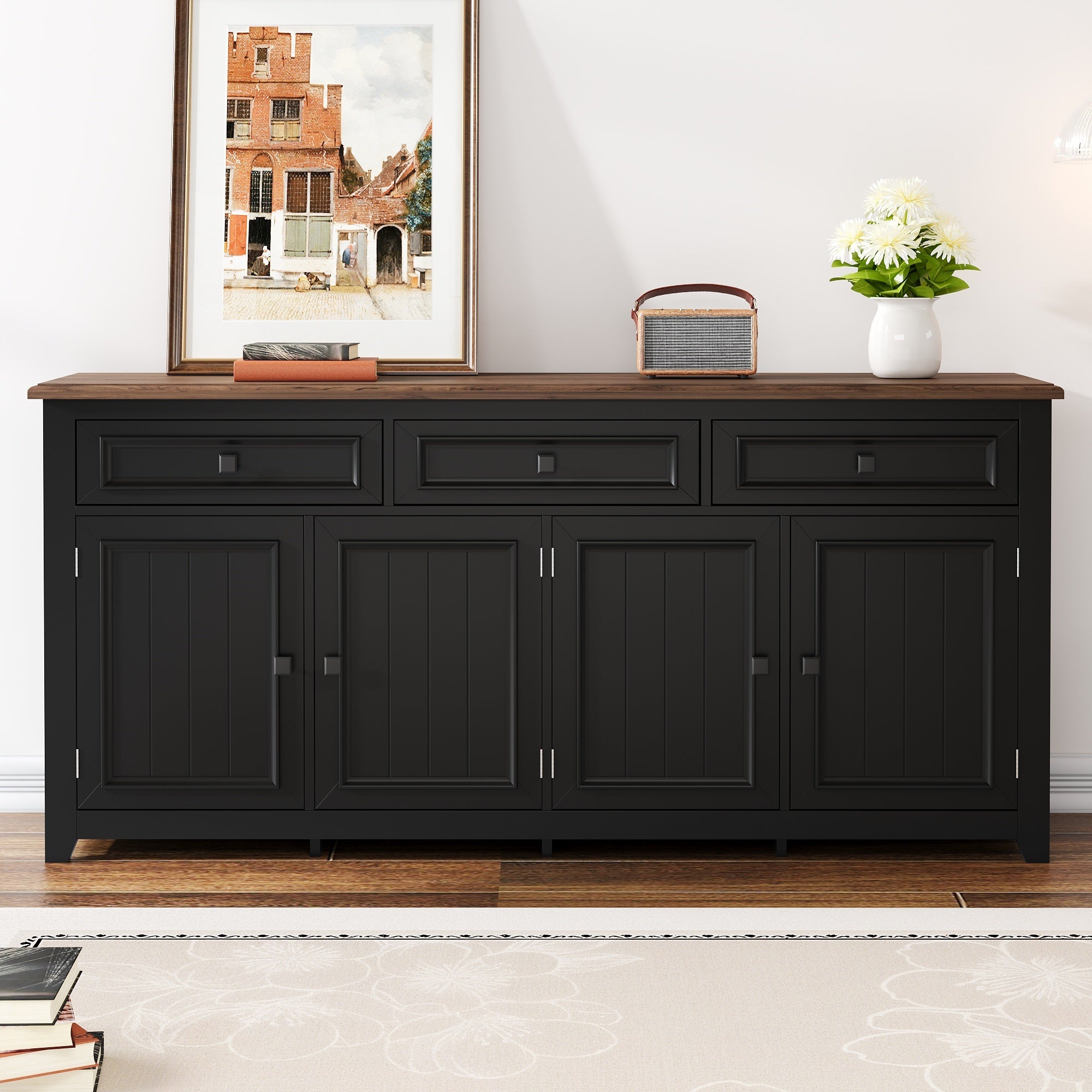 Sideboard Cabinet, Buffet Storage Set, 160L x 35W x 76H (cm), Modern Simple