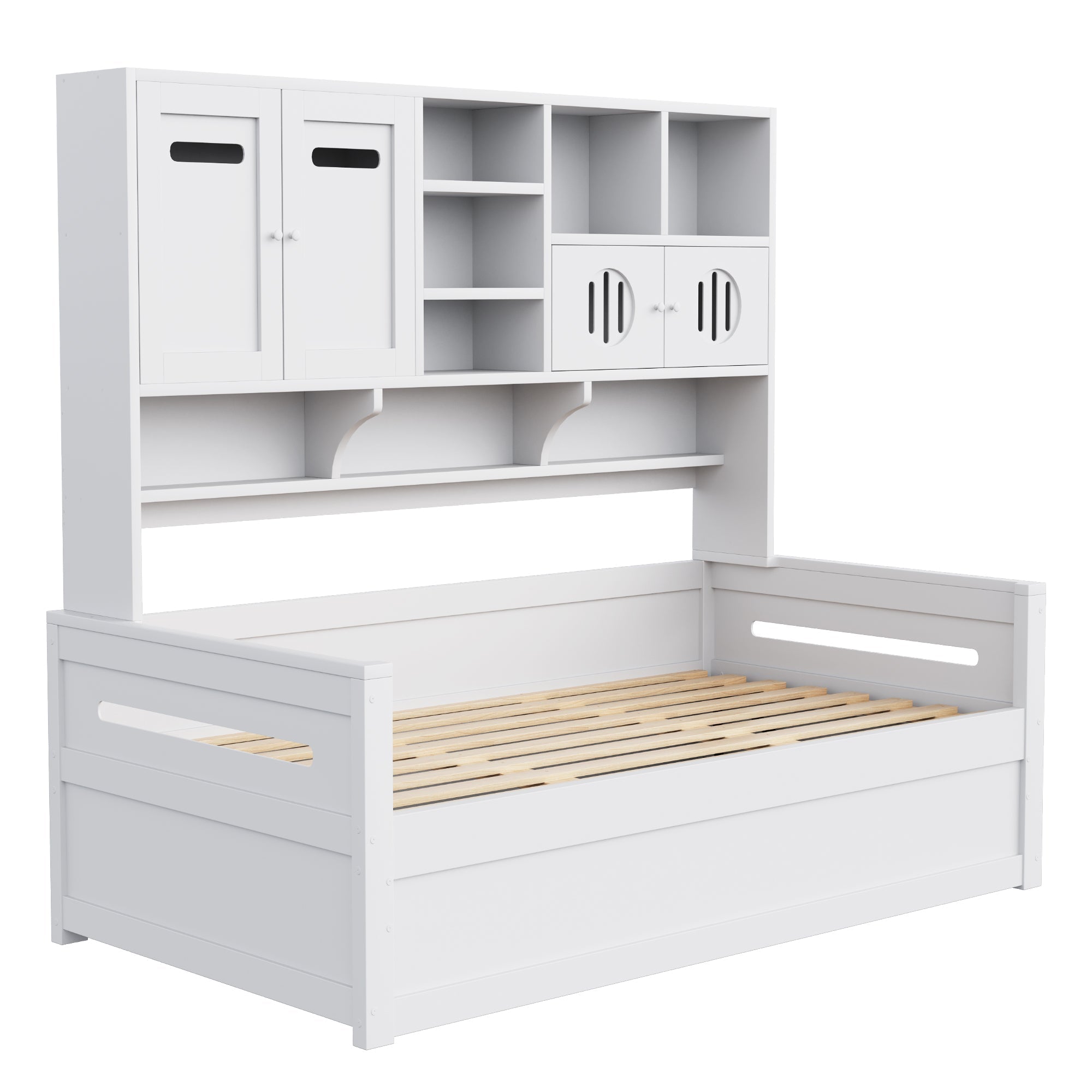 Wooden Sofa Bed, 90x200cm Multifunctional Storage Hydraulic, White