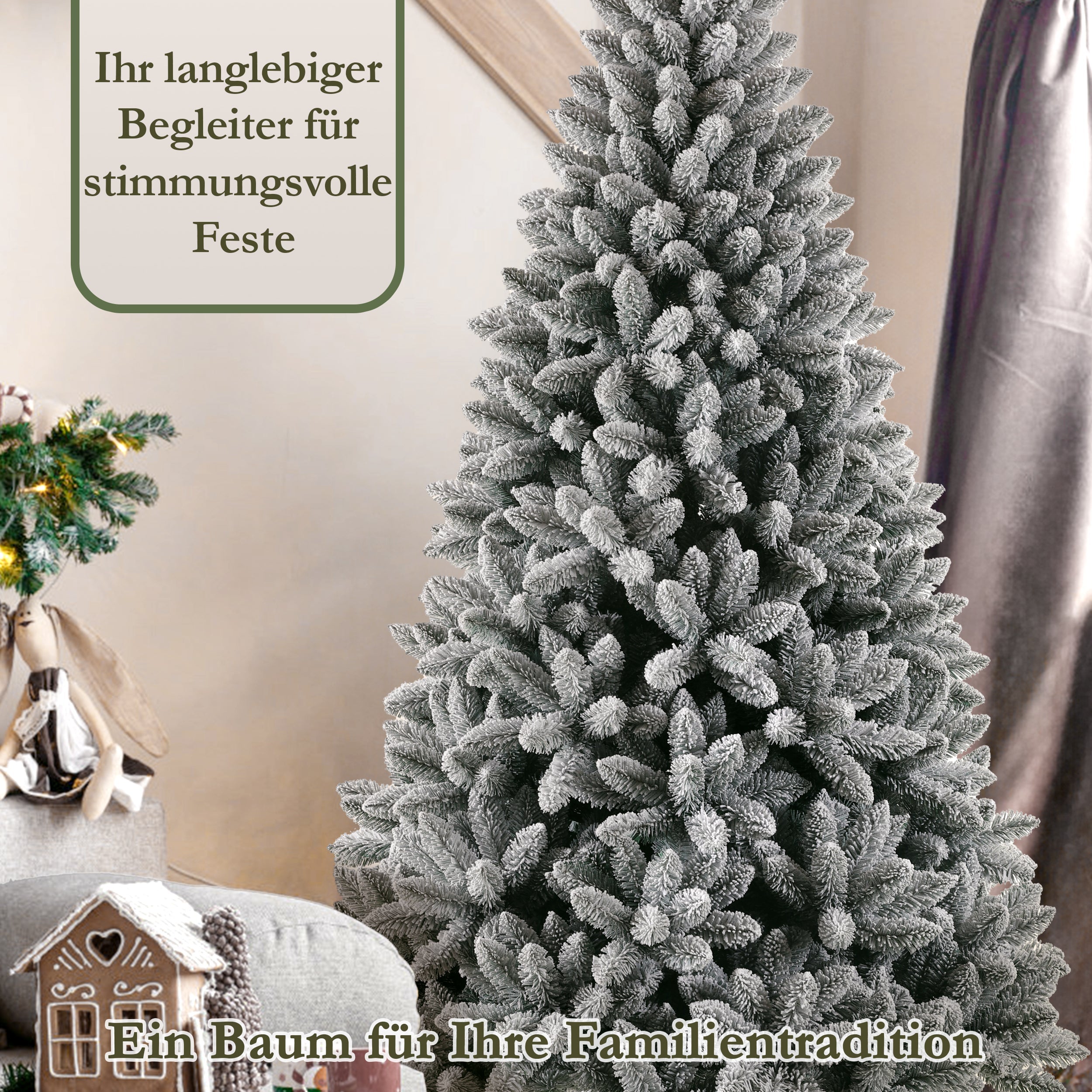 Artificial Christmas Tree 180cm, 989 Tips, Metal Stand, 100% PVC