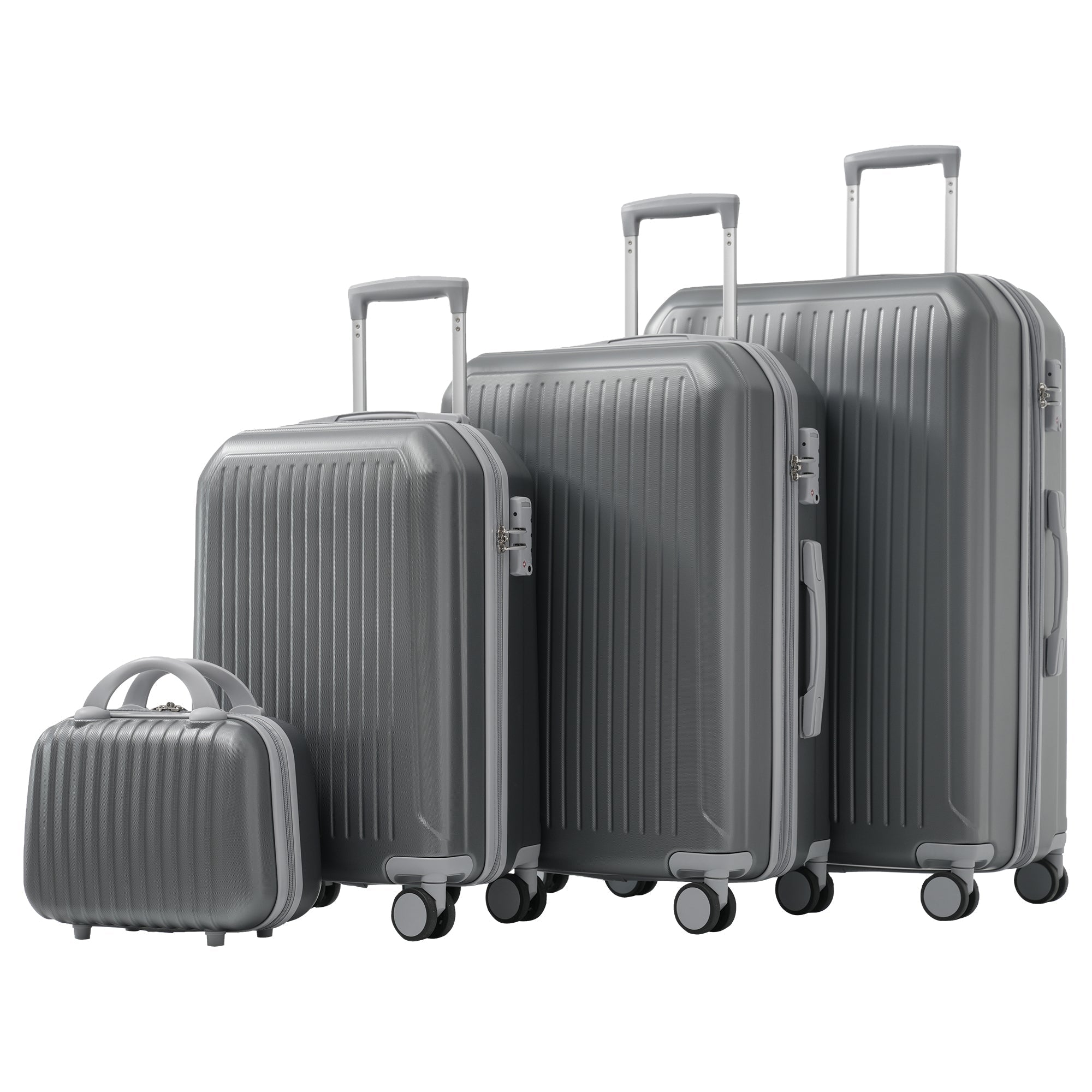 Luggage Set S&M&L&XL, Telescopic Handles, 360° Double Wheels, TSA Lock, Hard Shell